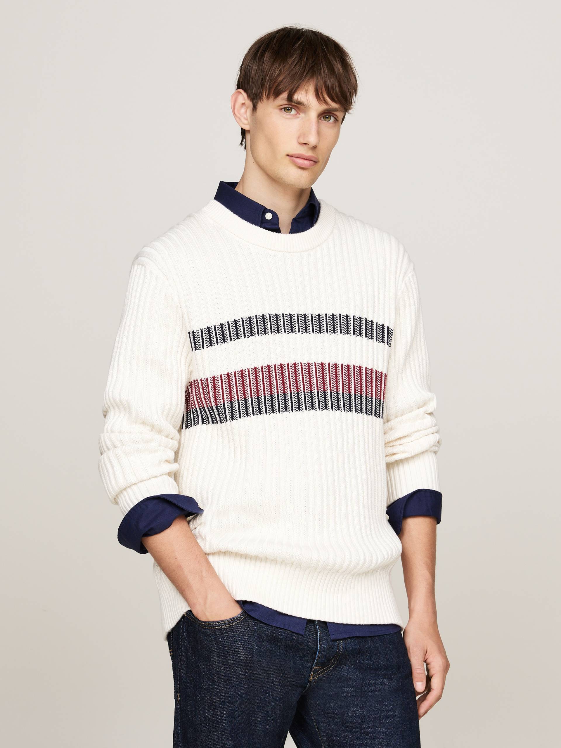 Tommy Hilfiger Rundhalspullover »GLOBAL STRIPE CHUNKY RIB C NK«, mit auffälligem Color Block-Design Tommy Hilfiger Rundhalspullover »GLOBAL STRIPE CHUNKY RIB C NK«, mit auffälligem Color Block-Design von TOMMY HILFIGER