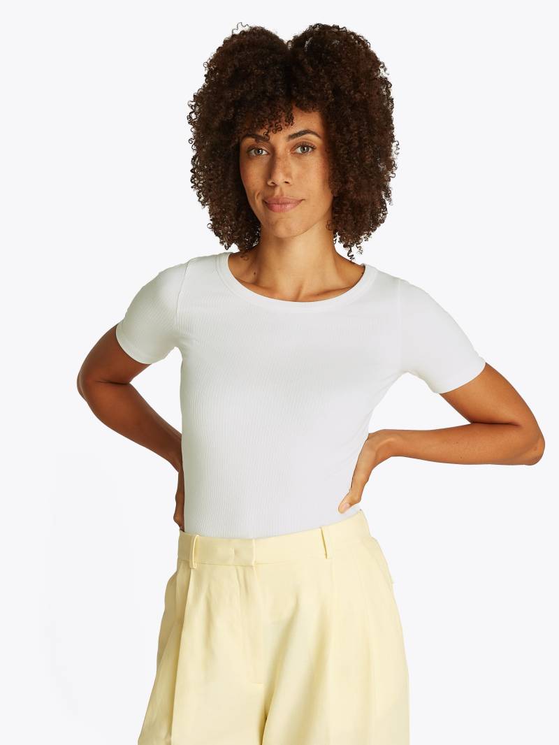 Tommy Hilfiger Rundhalsshirt »SLIM 5X2 RIB O-NK SS«, mit dezenter Tommy Hilfiger Logostickerei von TOMMY HILFIGER