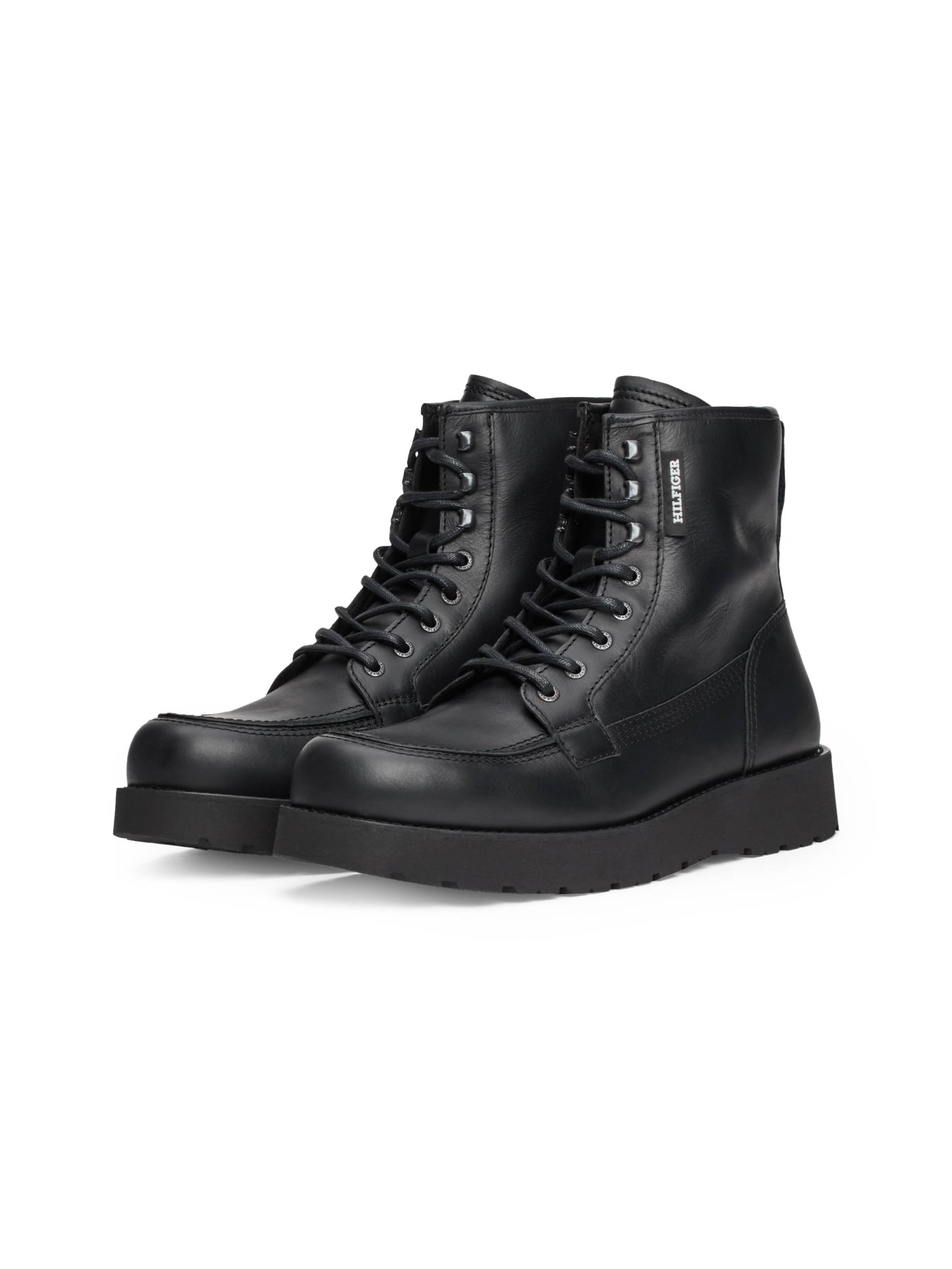 Tommy Hilfiger Schnürboots »TH AMERICAN PREM CHECK LTH BOOT«, Plateau, Herbstmode, Schnürstiefelette mit Label von TOMMY HILFIGER