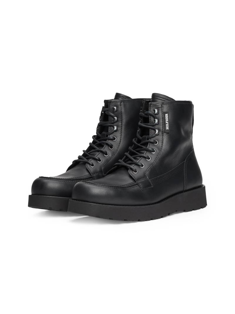 Tommy Hilfiger Schnürboots »TH AMERICAN PREM CHECK LTH BOOT«, Plateau, Herbstmode, Schnürstiefelette mit Label von TOMMY HILFIGER