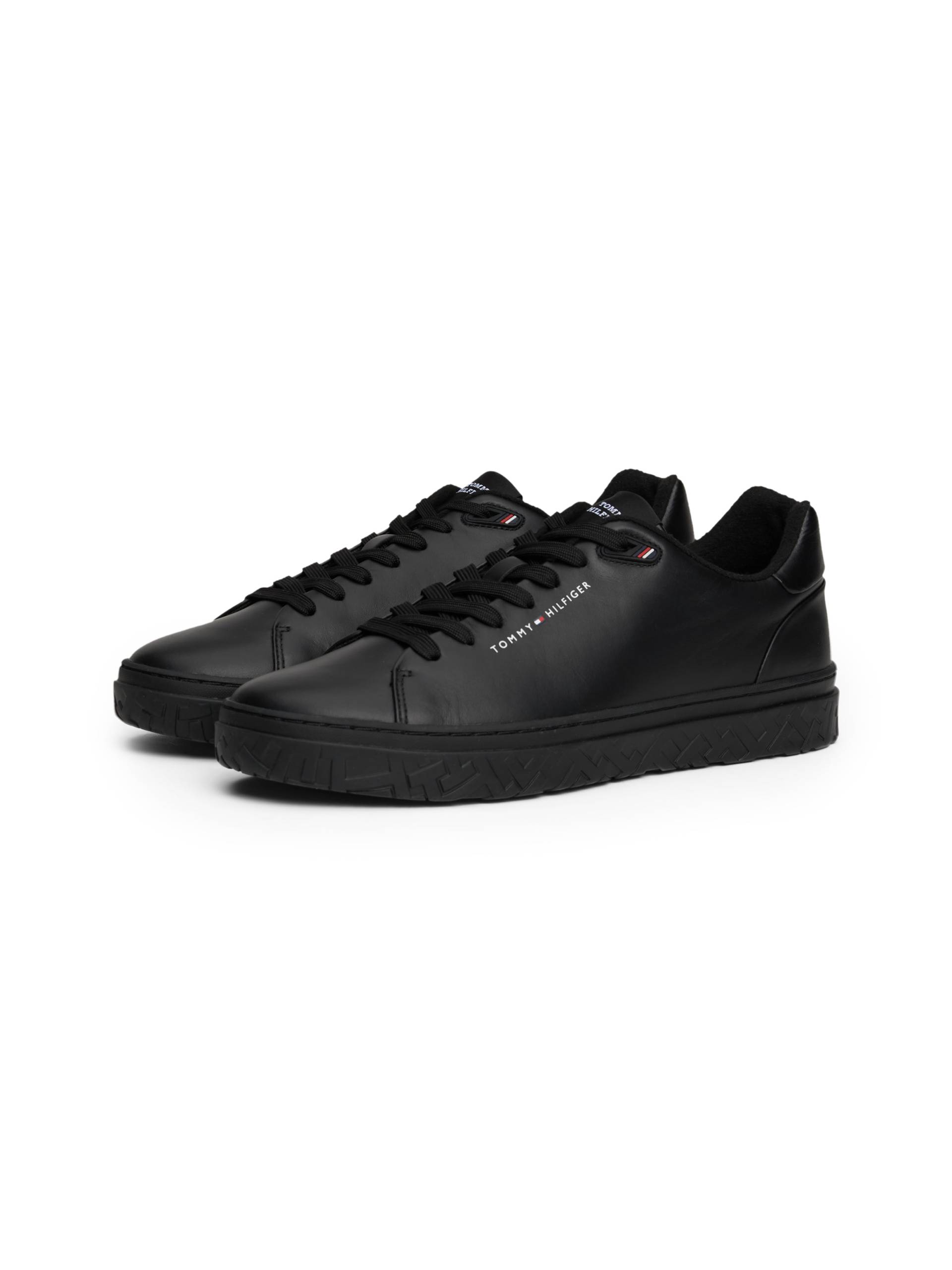 Tommy Hilfiger Sneaker »COURT THICK CUPSOLE LEATHER«, Plateau, Freizeitschuh, Halbschuh, Schnürschuh mit Logoschriftzug von TOMMY HILFIGER