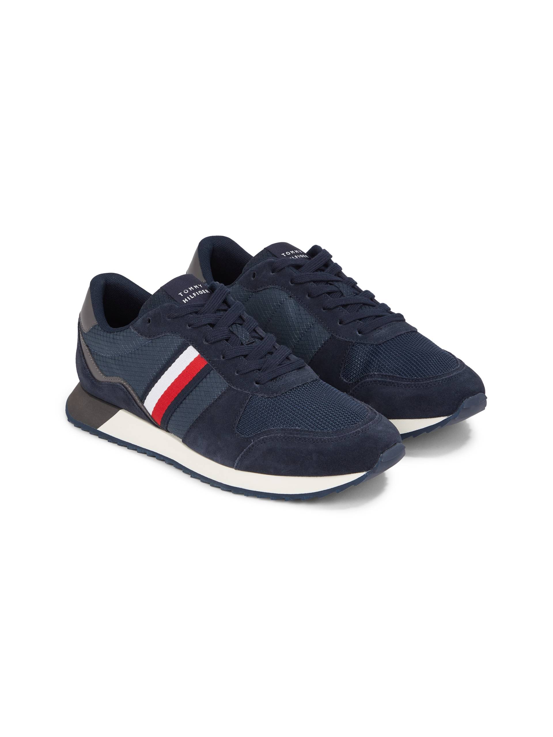 Tommy Hilfiger Sneaker »RUNNER EVO MIX BLOCK«, Freizeitschuh, Halbschuh, Schnürschuh mit Streifen in Tommy Farben von TOMMY HILFIGER