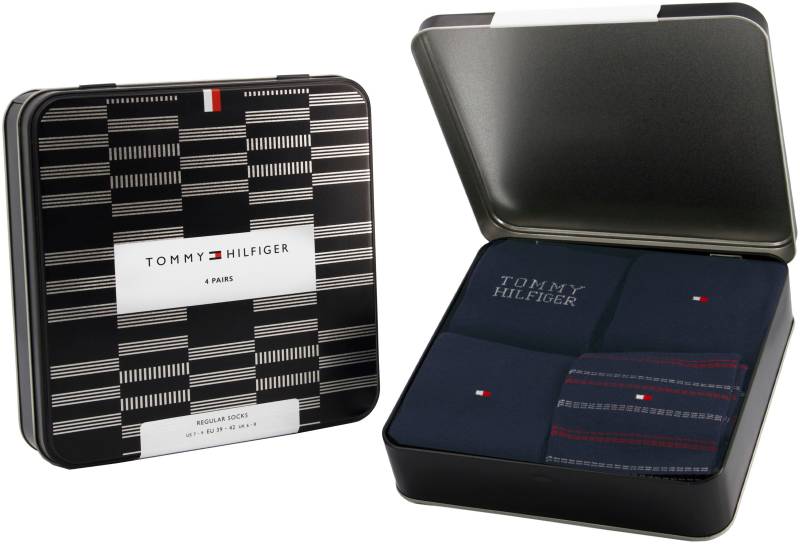 Tommy Hilfiger Socken, (4 Paar), Ideal zum Verschenken, Logoprägung, Geschenkbox von TOMMY HILFIGER