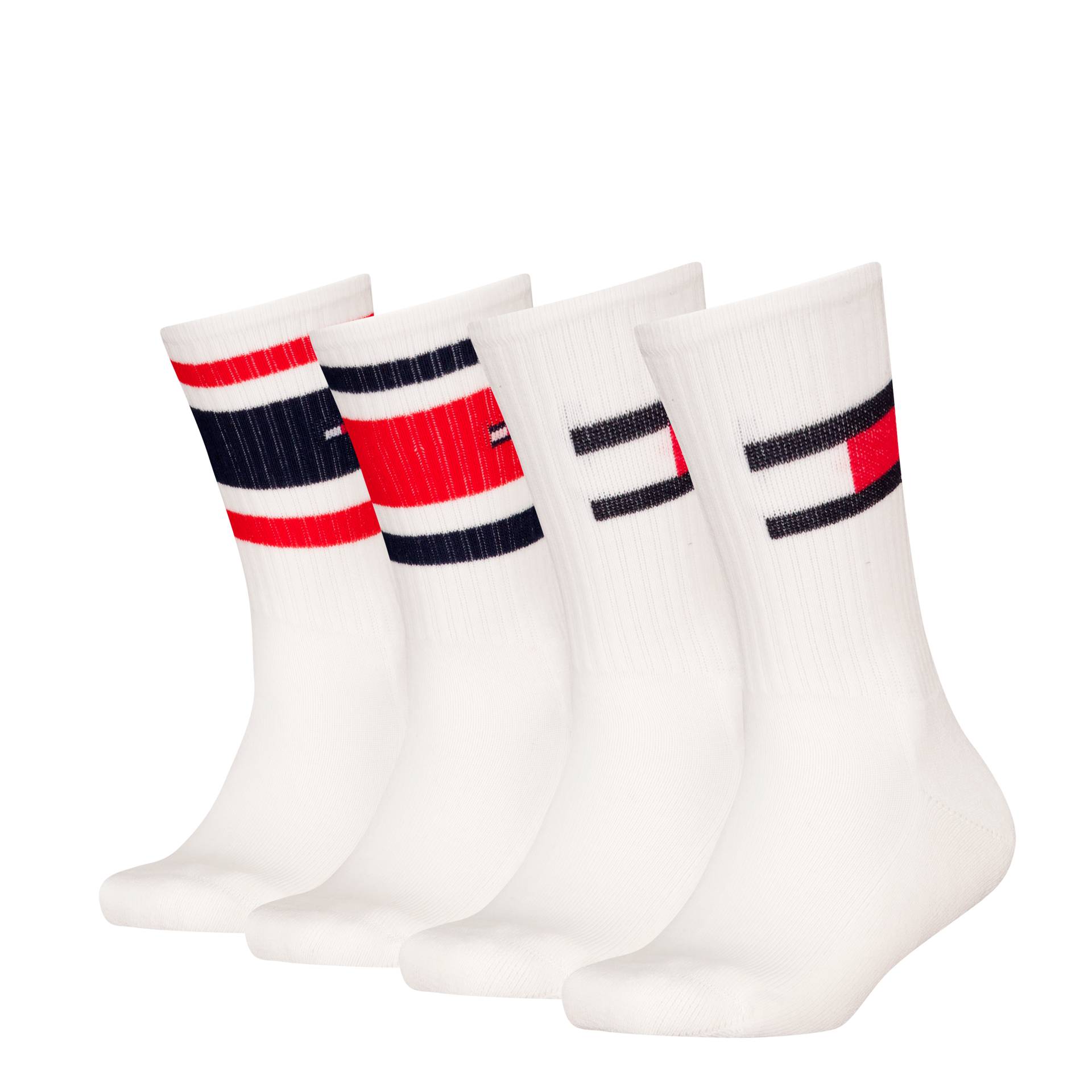 Tommy Hilfiger Socken »TH KIDS SOCK 4P FLAG & SPORT STRIPE ECOM«, (4 Paar), mit verstärkten Fersenbereichen von TOMMY HILFIGER