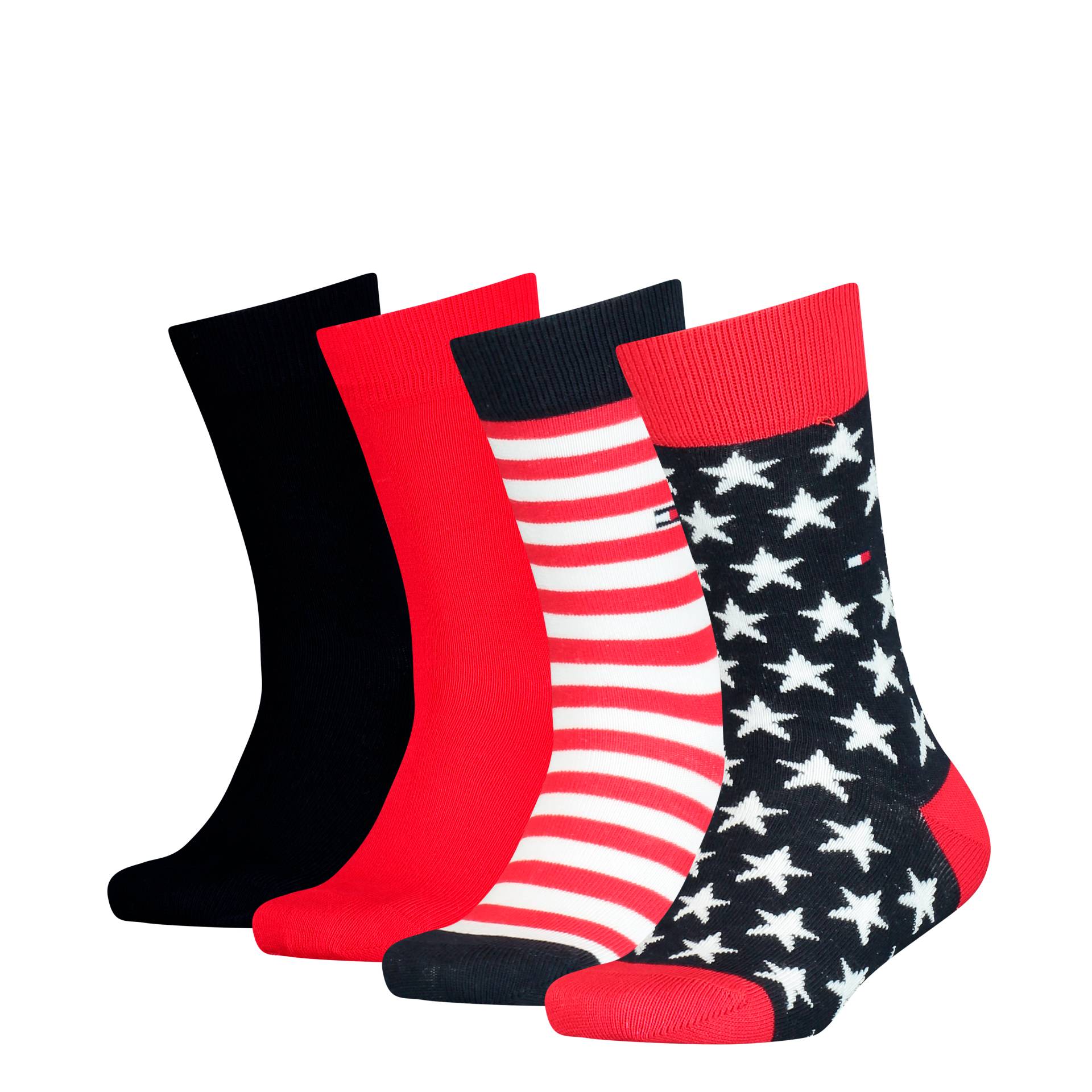 Tommy Hilfiger Socken »TH KIDS SOCK 4P STARS & STRIPES ECOM«, (4 Paar), mit auffälligen Designakzenten von TOMMY HILFIGER