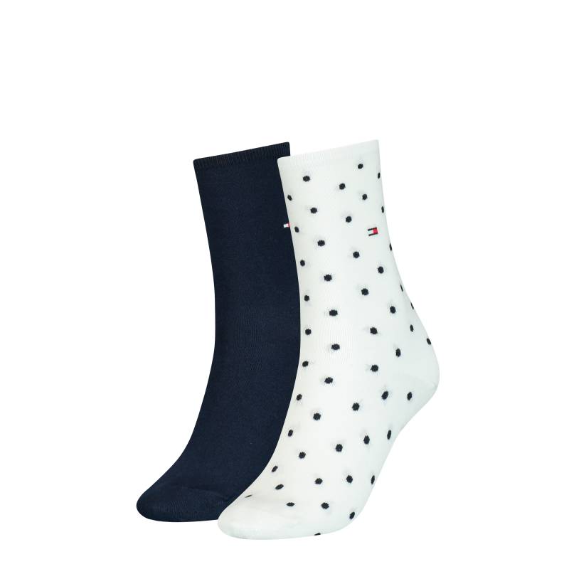 Tommy Hilfiger Socken »TH WOMEN SOCK DOT 2P«, (2 Paar), mit feinem Rippenbündchen und Logostickerei von TOMMY HILFIGER