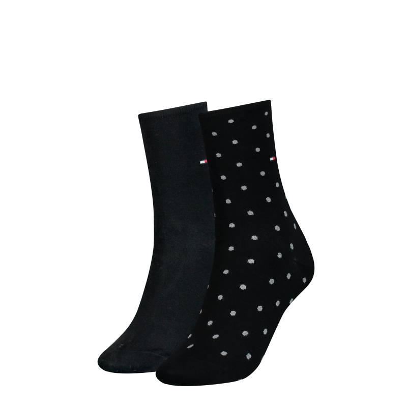 Tommy Hilfiger Socken »TH WOMEN SOCK DOT 2P«, (2 Paar), mit feinem Rippenbündchen und Logostickerei von TOMMY HILFIGER