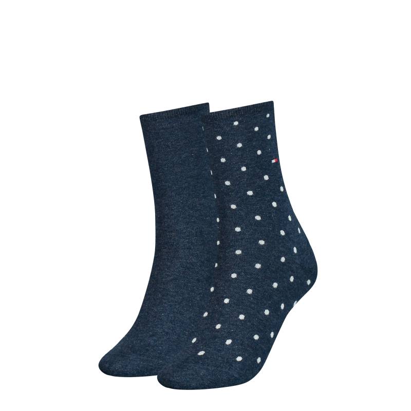 Tommy Hilfiger Socken »TH WOMEN SOCK DOT 2P«, (2 Paar), mit feinem Rippenbündchen und Logostickerei von TOMMY HILFIGER