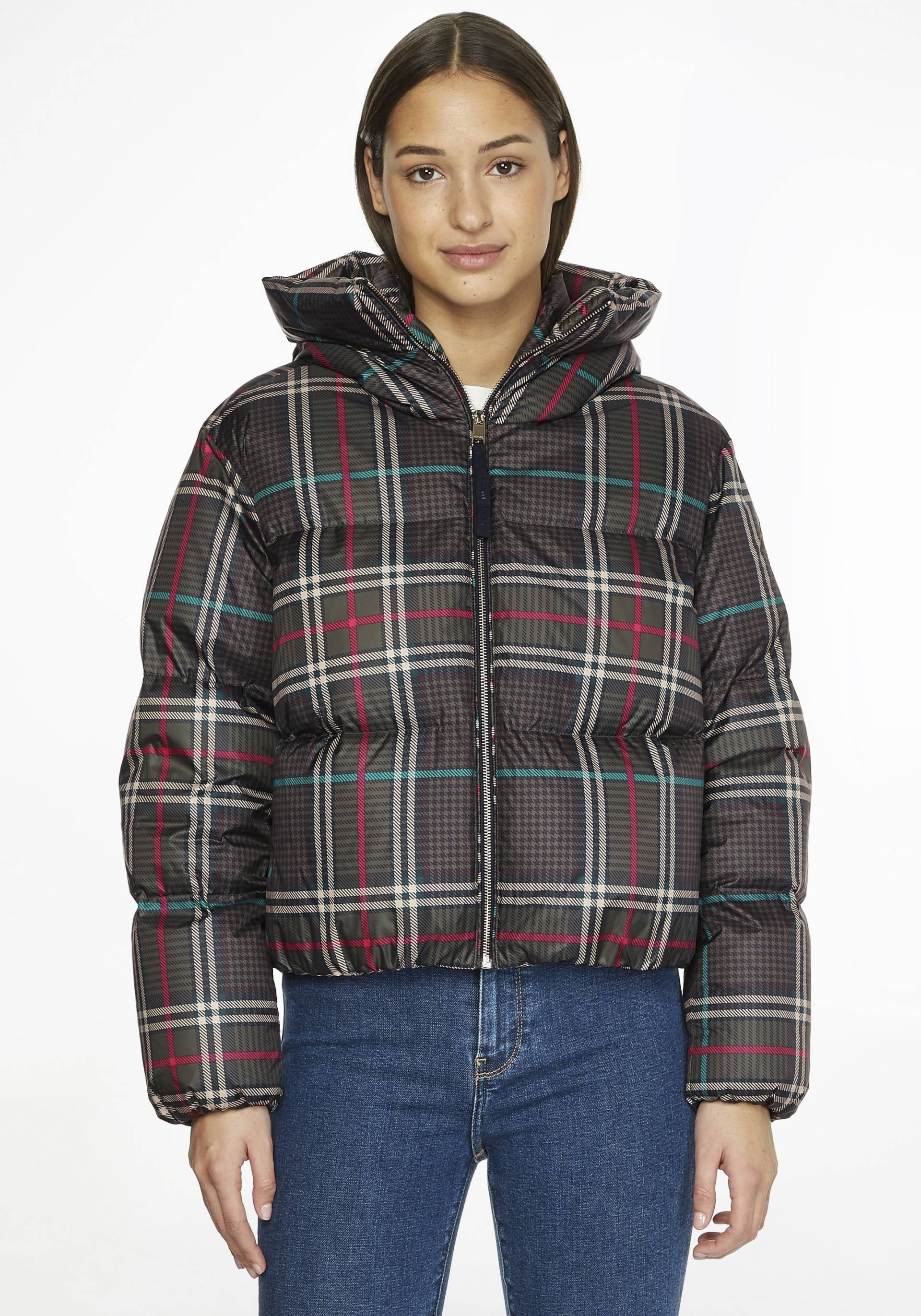 Tommy Hilfiger Steppjacke »PRINTED CHECK REDOWN PUFFER JKT«, mit Kapuze von TOMMY HILFIGER