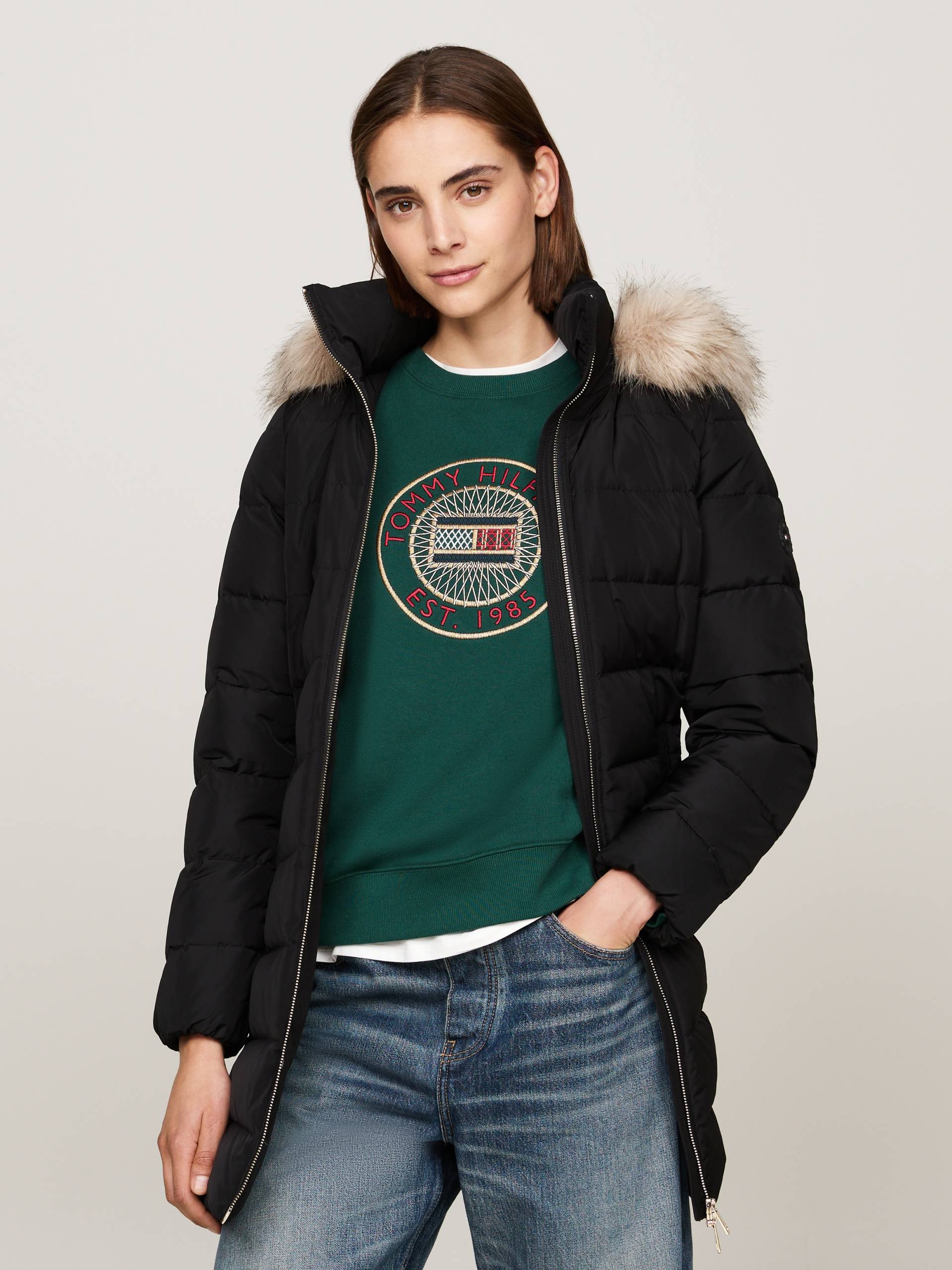 Tommy Hilfiger Steppmantel »HERITAGE DOWN TYRA COAT WITH FUR«, mit Fellimitat Tommy Hilfiger Steppmantel »HERITAGE DOWN TYRA COAT WITH FUR«, mit Fellimitat von TOMMY HILFIGER