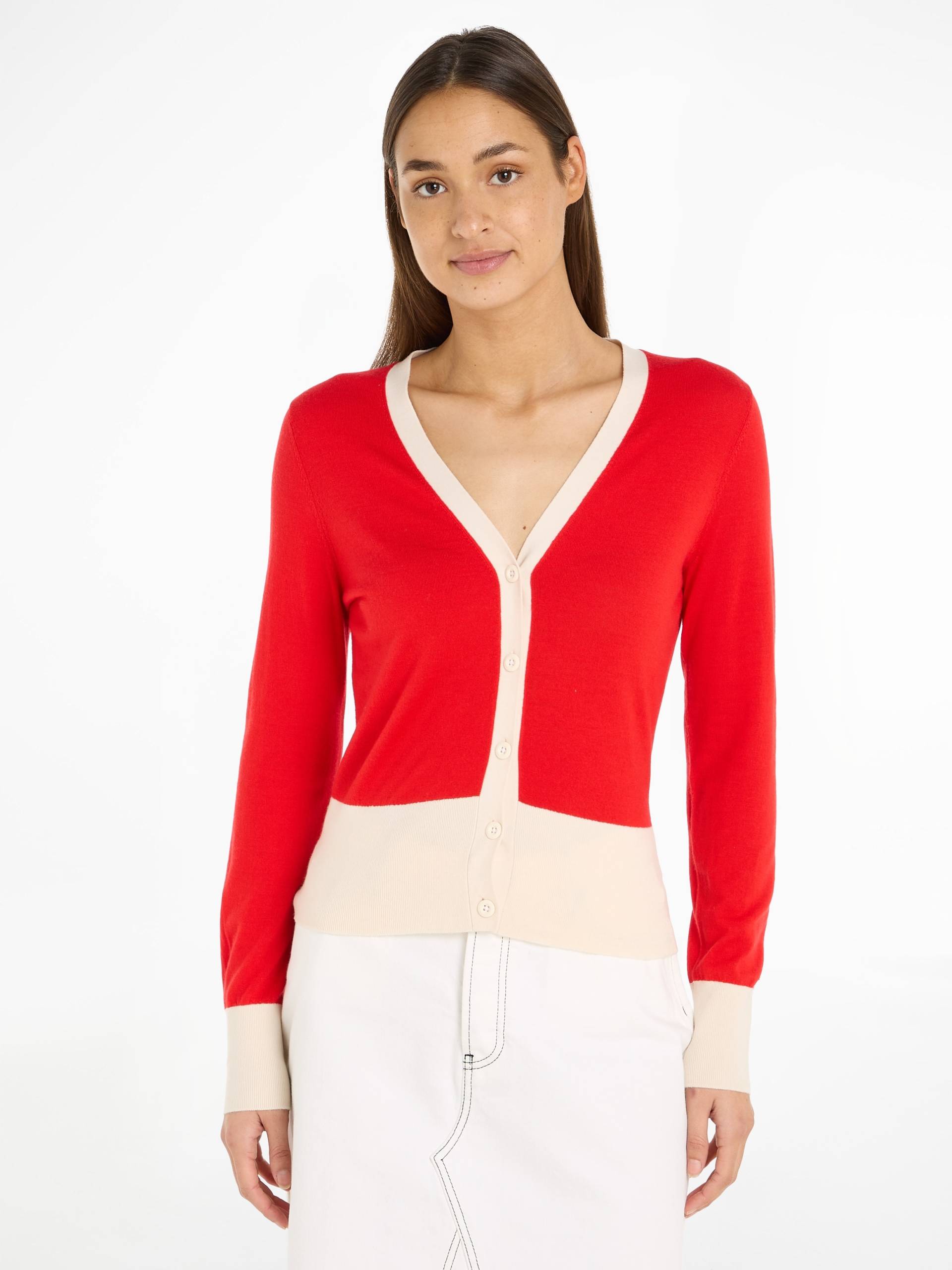 Tommy Hilfiger Strickjacke, mit Dual-Farben-Design von TOMMY HILFIGER
