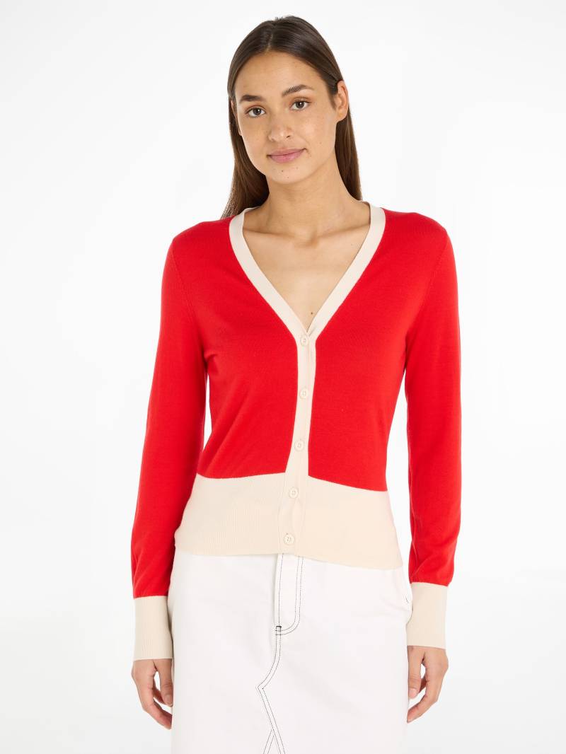 Tommy Hilfiger Strickjacke, mit Dual-Farben-Design von TOMMY HILFIGER