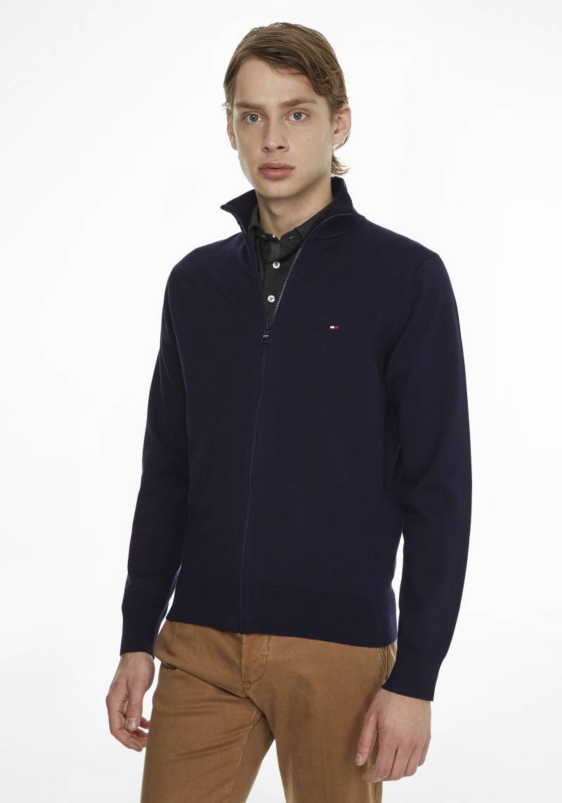 Tommy Hilfiger Strickjacke »1985 ZIP THROUGH«, mit Rippbündchen von TOMMY HILFIGER