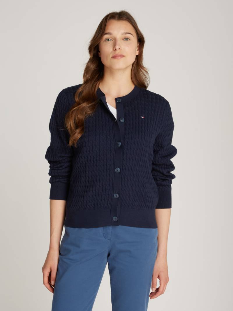 Tommy Hilfiger Strickjacke »CO CABLE C-NK CARDIGAN«, mit Zopfstruktur von TOMMY HILFIGER