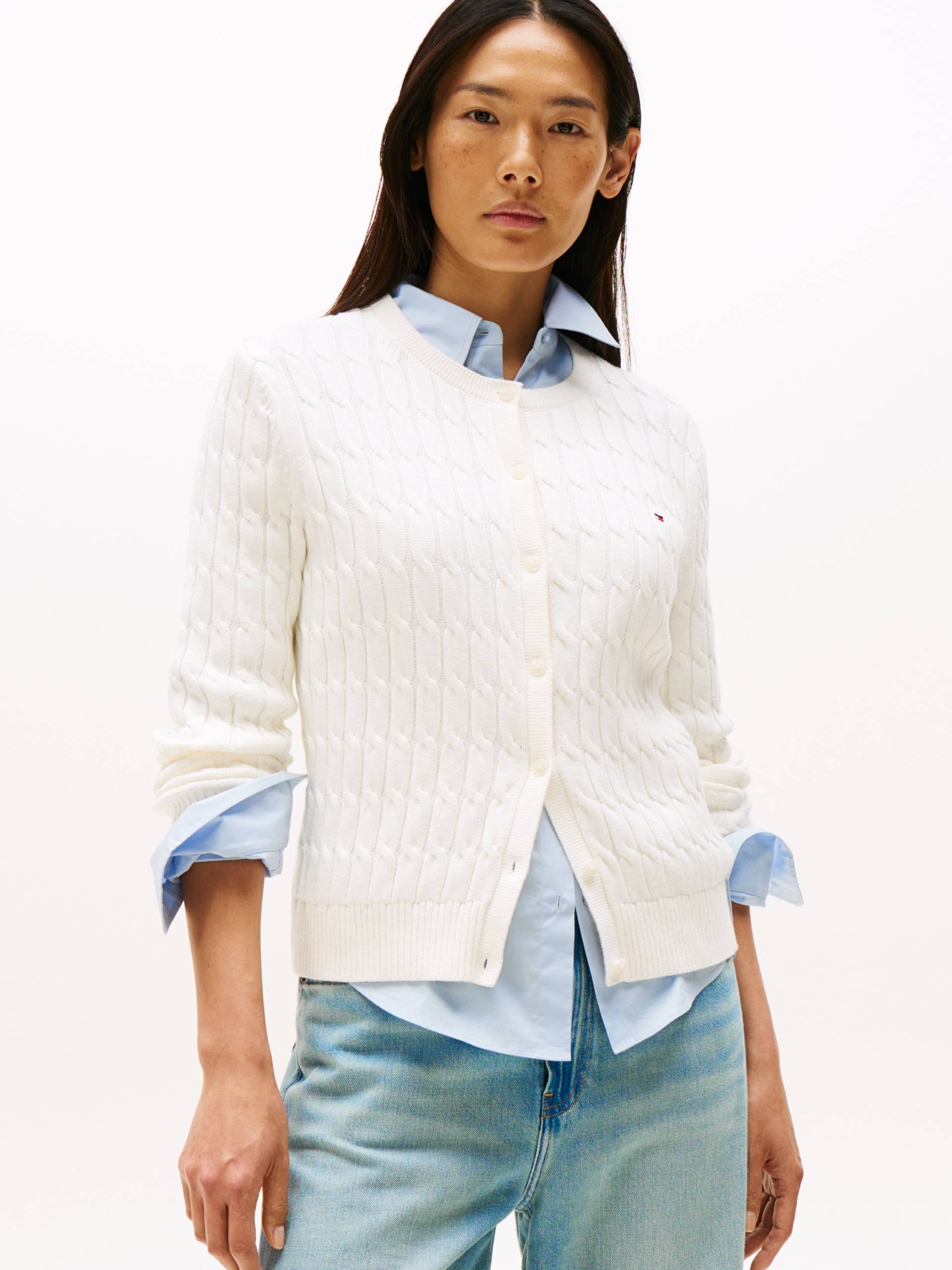Tommy Hilfiger Strickjacke »CO CABLE MID GG C-NK LS CARDI«, mit Zopfmuster Tommy Hilfiger Strickjacke »CO CABLE MID GG C-NK LS CARDI«, mit Zopfmuster von TOMMY HILFIGER