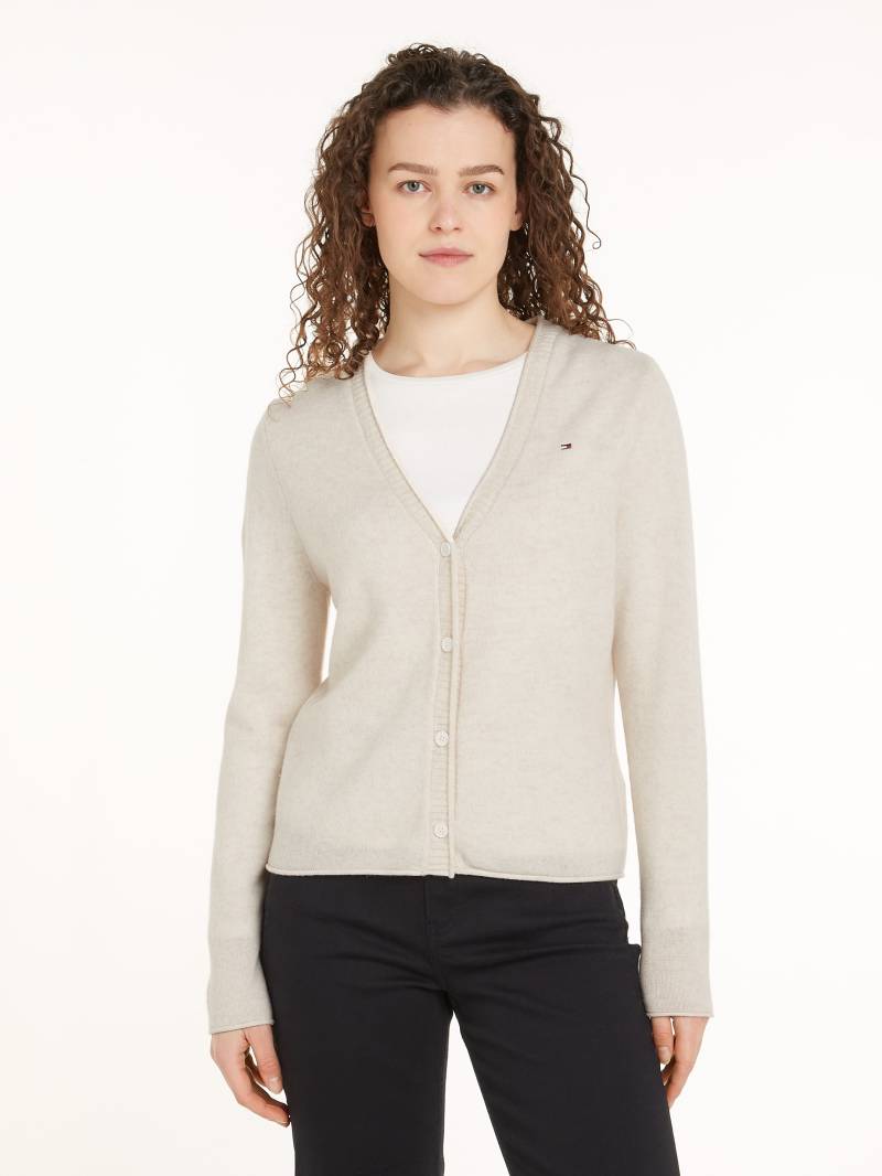 Tommy Hilfiger Strickjacke »SOFT WOOL V-NK CARDIGAN«, mit V-Ausschnitt, 100% Wolle von TOMMY HILFIGER