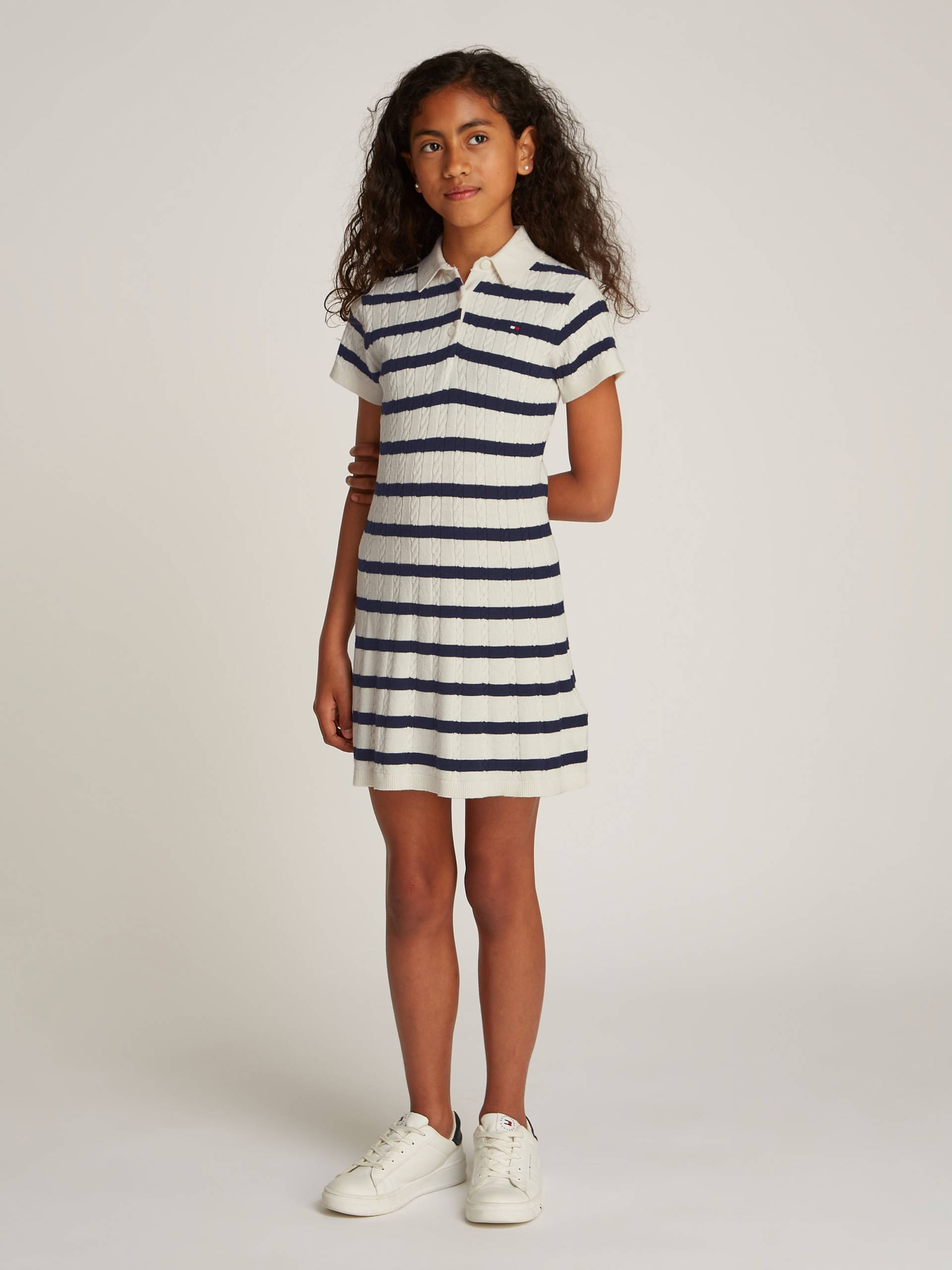 Tommy Hilfiger Strickkleid »SWEATER DRESS SS«, mit Streifenmuster, mit Zopfmuster Tommy Hilfiger Strickkleid »SWEATER DRESS SS«, mit Streifenmuster, mit Zopfmuster von TOMMY HILFIGER