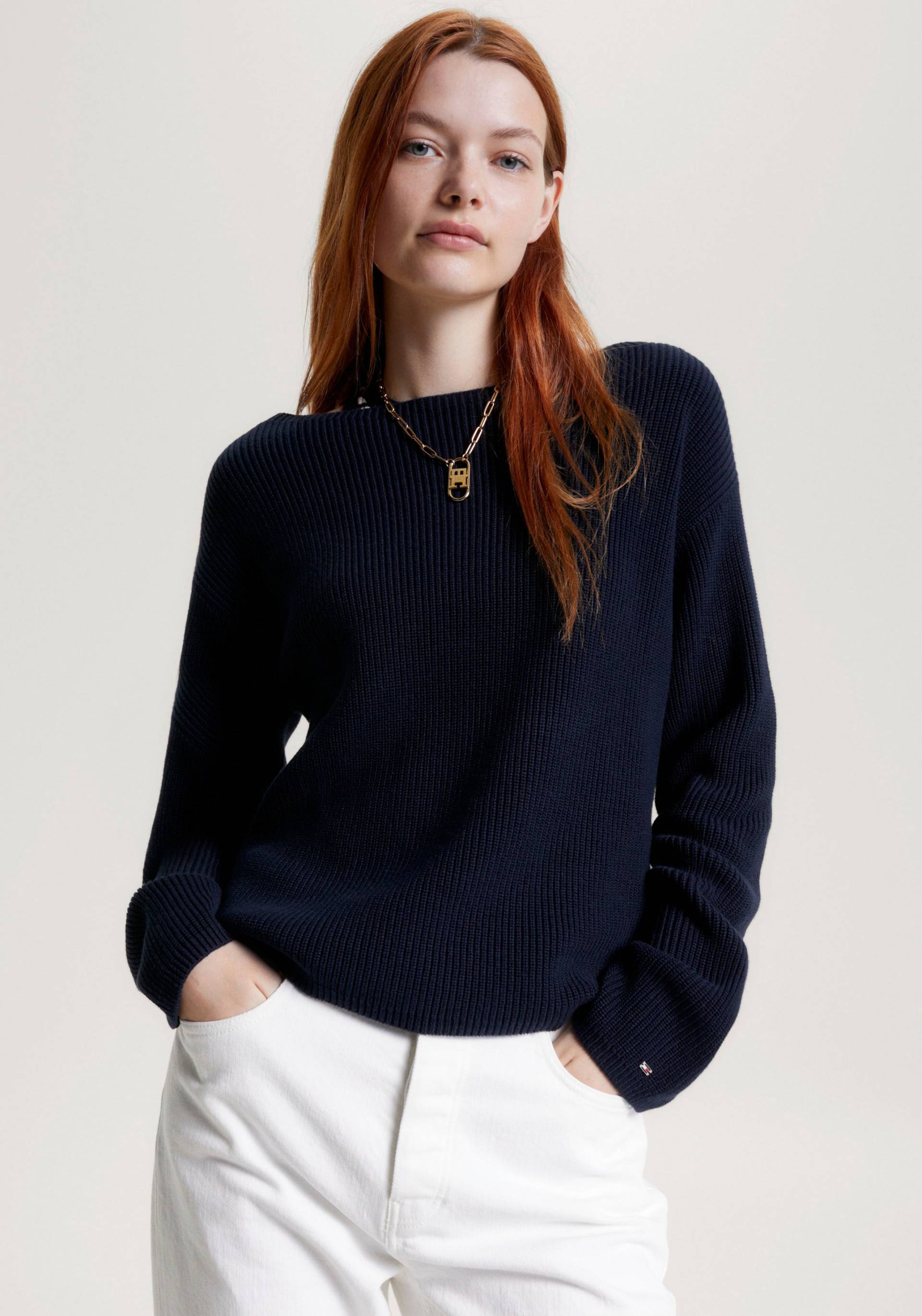 Tommy Hilfiger Strickpullover, in Rippstrick-Optik von TOMMY HILFIGER