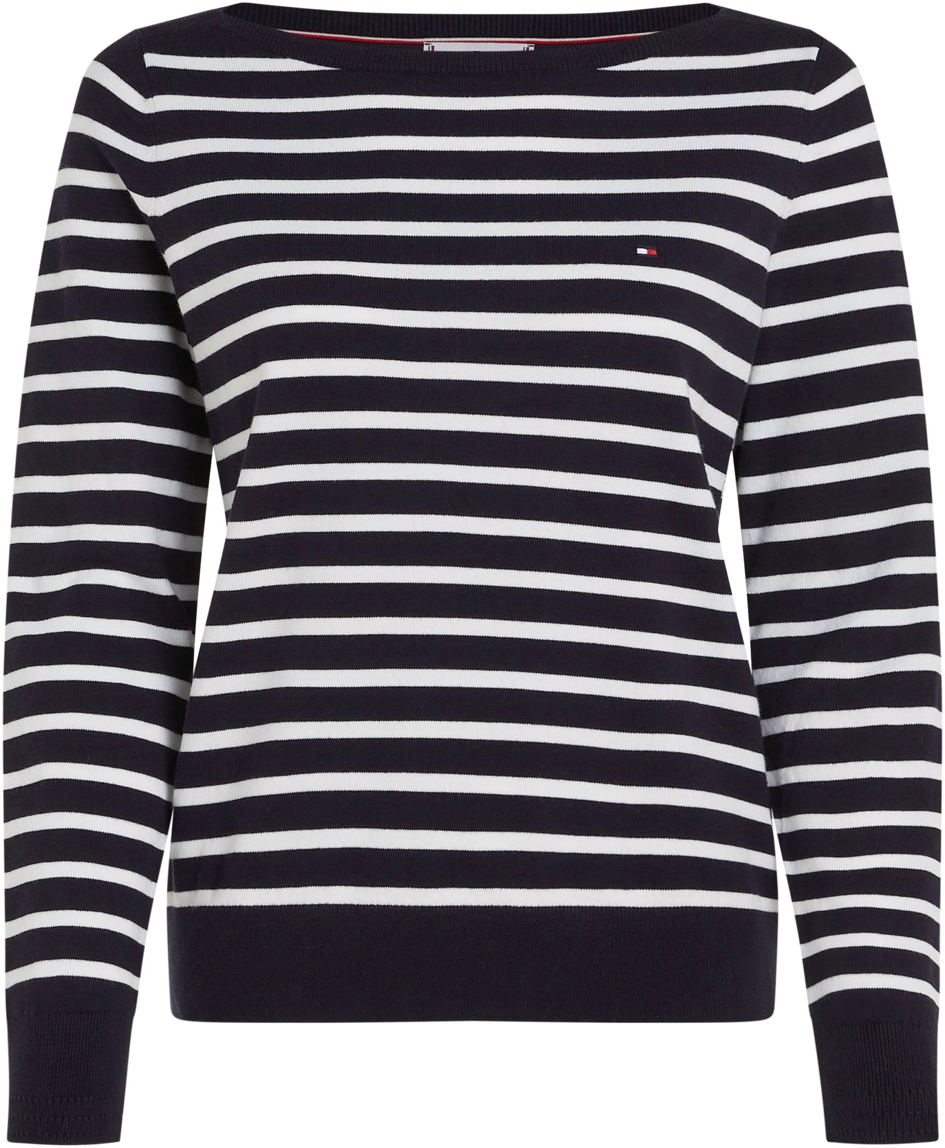 Tommy Hilfiger Strickpullover »CO JERSEY STITCH BOAT-NK SWEATER« von TOMMY HILFIGER