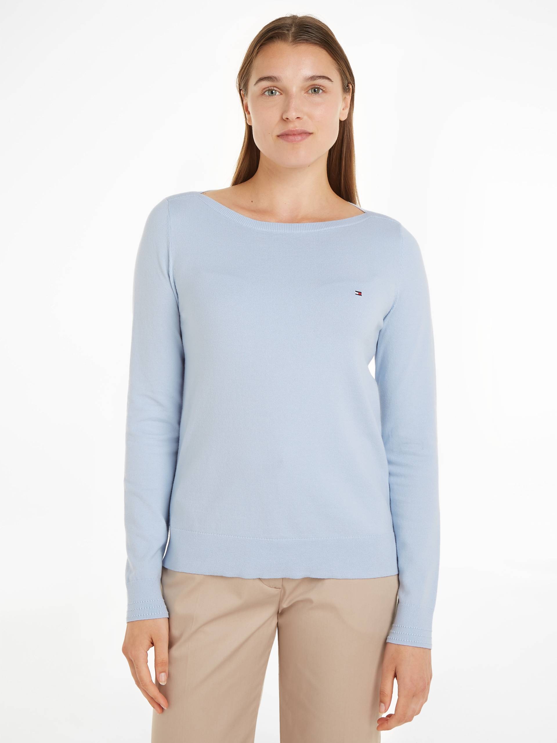 Tommy Hilfiger Strickpullover »CO JERSEY STITCH BOAT-NK SWEATER«, mit Tommy Hilfiger Logo-Flag am Ärmel Tommy Hilfiger Strickpullover »CO JERSEY STITCH BOAT-NK SWEATER«, mit Tommy Hilfiger Logo-Flag am Ärmel von TOMMY HILFIGER
