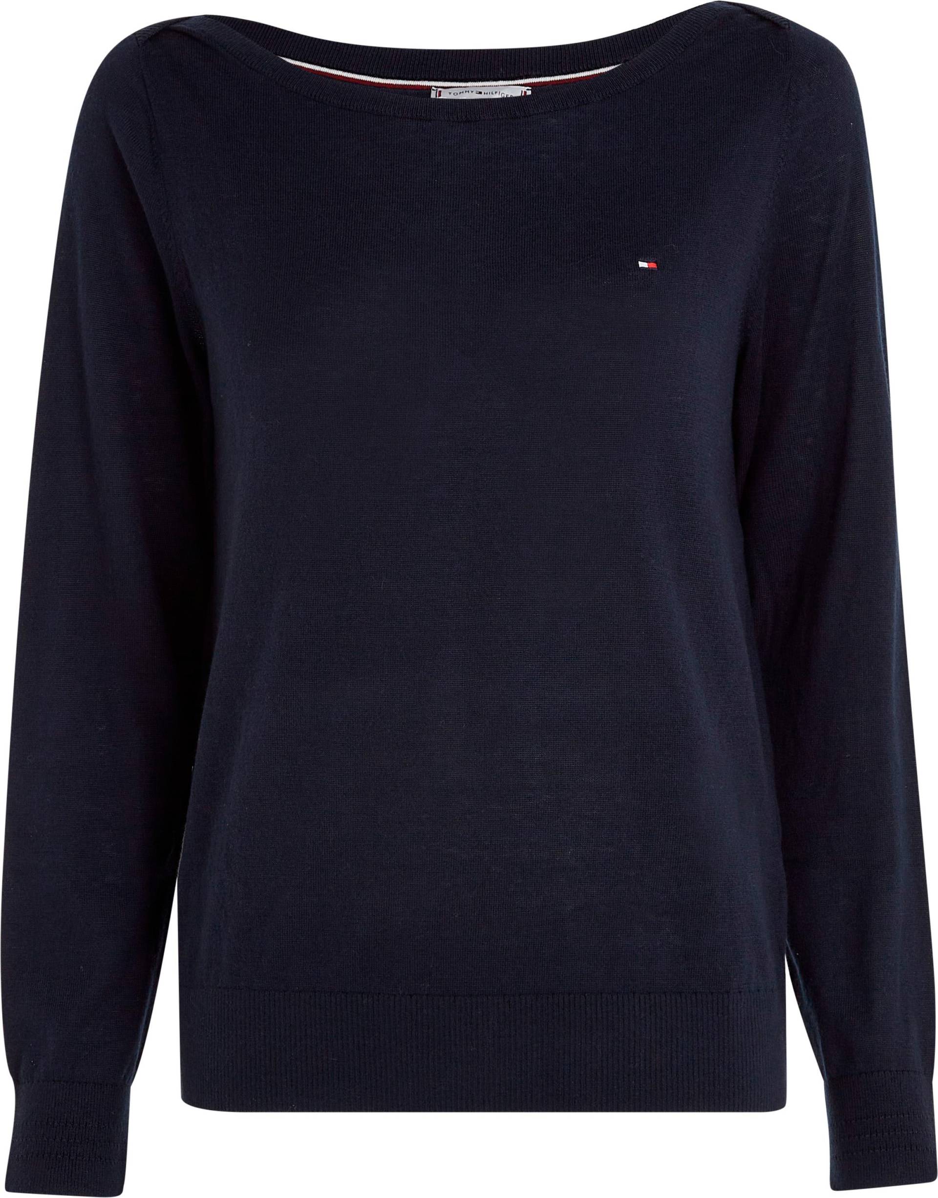 Tommy Hilfiger Strickpullover »CO JERSEY STITCH V-NK SWEATER« von TOMMY HILFIGER