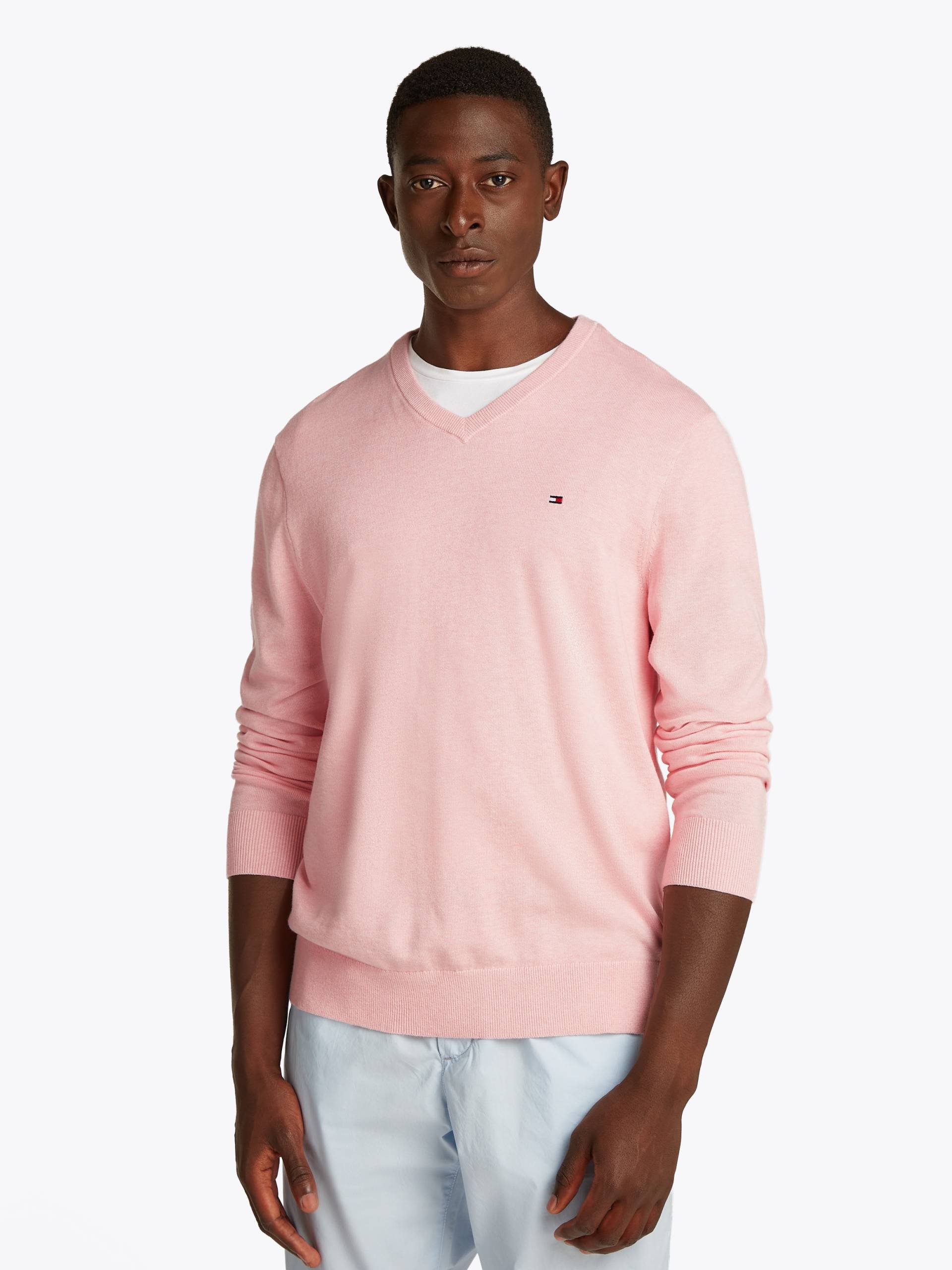 Tommy Hilfiger Strickpullover »ESSENTIAL COTTON V NECK« von TOMMY HILFIGER