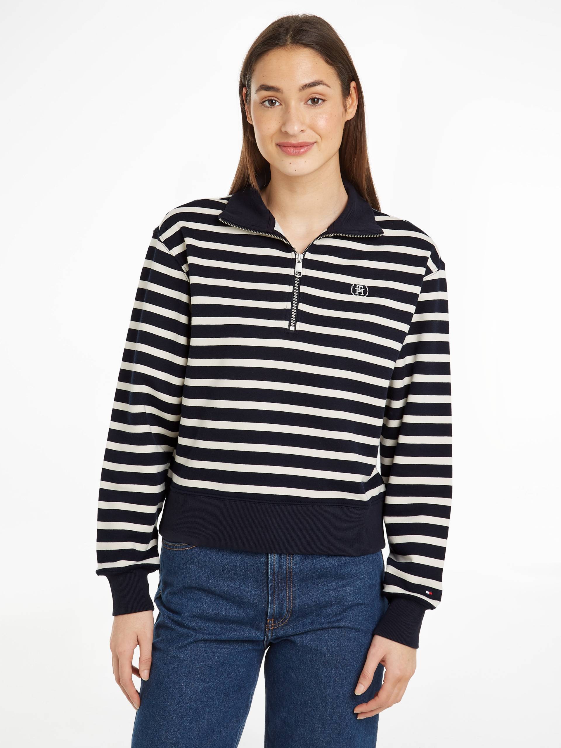 Tommy Hilfiger Sweater »SMD BRETON STRIPE 1/2 ZIP HWK« von TOMMY HILFIGER