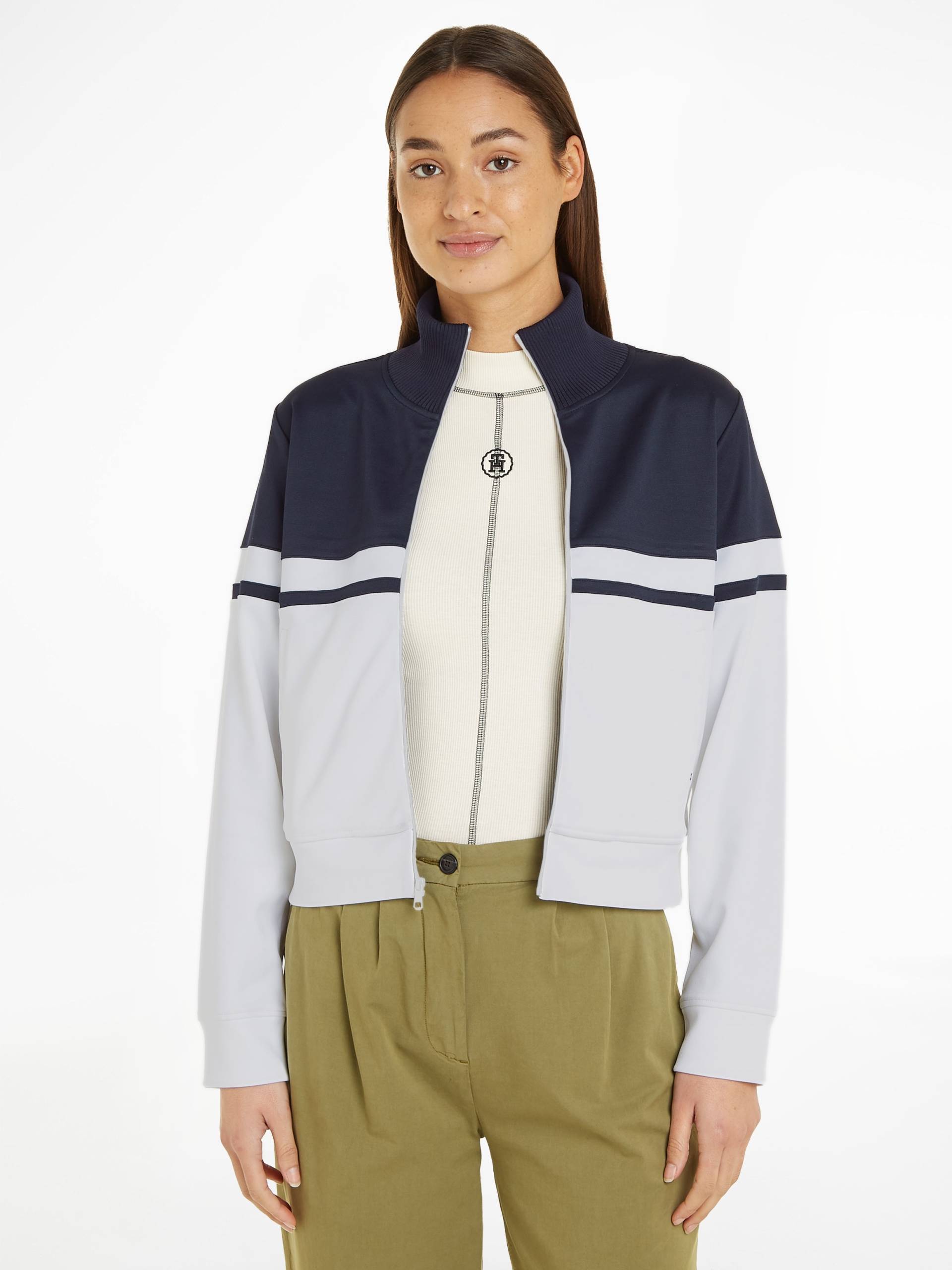 Tommy Hilfiger Sweatjacke »BLOCKED STRIPE REG ZIPTHRU HWK«, mit Logostickerei Tommy Hilfiger Sweatjacke »BLOCKED STRIPE REG ZIPTHRU HWK«, mit Logostickerei von TOMMY HILFIGER