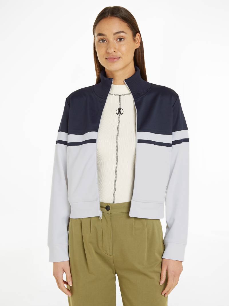 Tommy Hilfiger Sweatjacke »BLOCKED STRIPE REG ZIPTHRU HWK«, mit Logostickerei von TOMMY HILFIGER