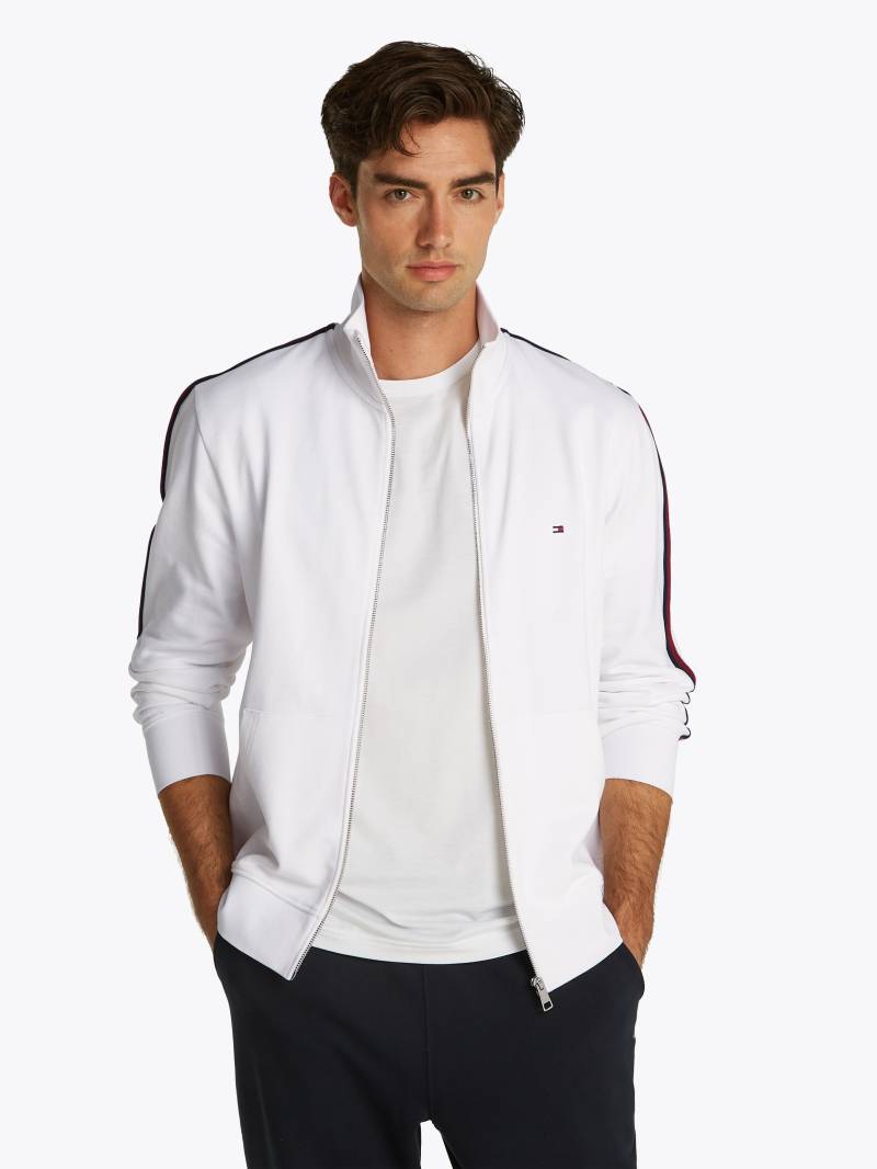 Tommy Hilfiger Sweatjacke »GLOBAL STRIPE STAND COLLAR«, mit Streifen in Tommy Farbe am Ärmel von TOMMY HILFIGER
