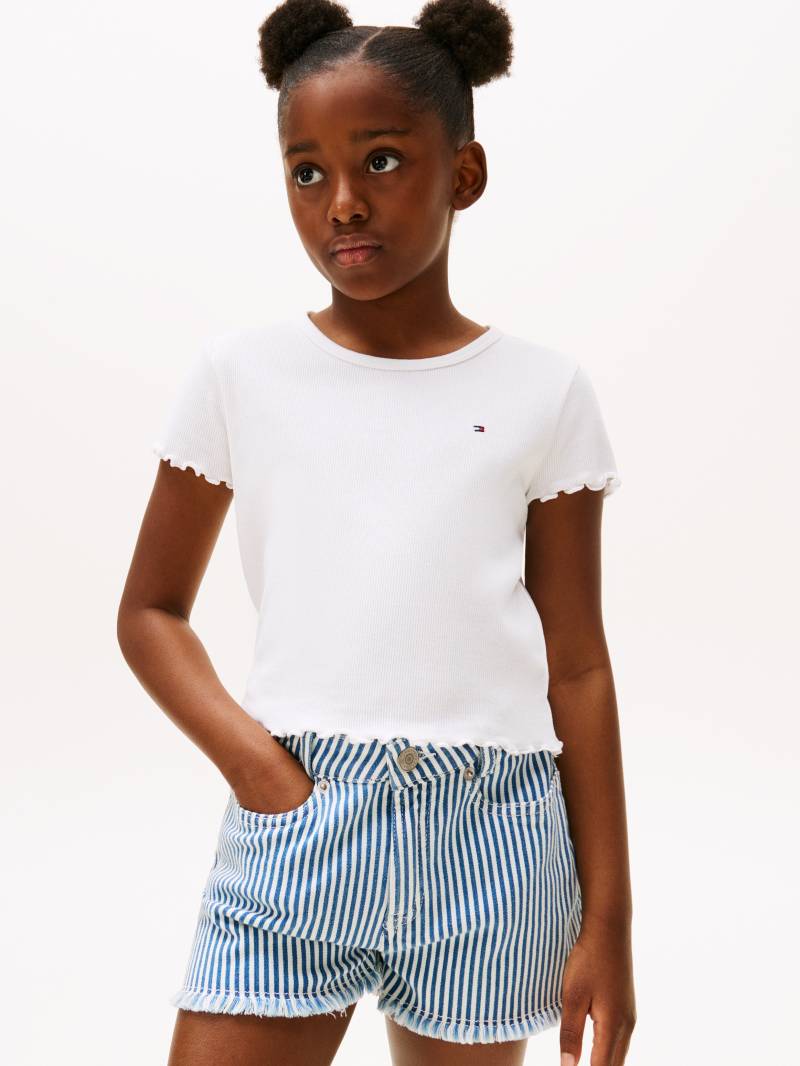 Tommy Hilfiger T-Shirt »ESSENTIAL RIB TOP SS«, mit Logostickerei von TOMMY HILFIGER