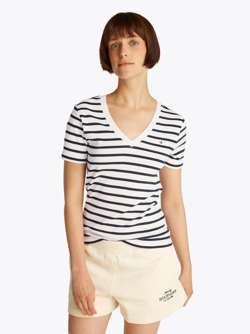 Tommy Hilfiger T-Shirt »SLIM CODY V-NK SS«, mit Logostickerei von TOMMY HILFIGER