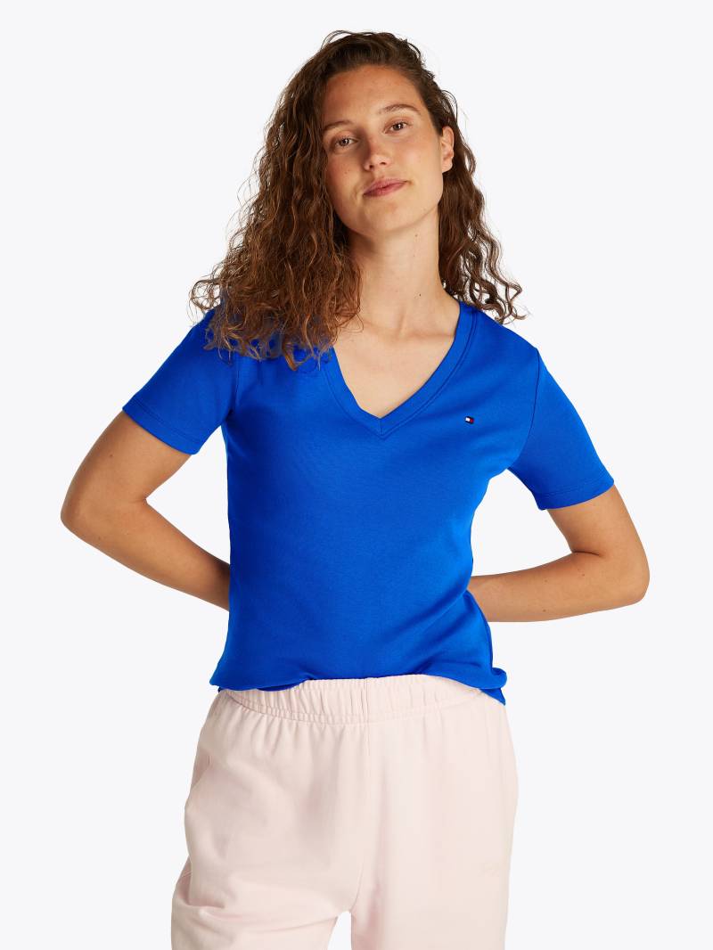 Tommy Hilfiger T-Shirt »SLIM CODY V-NK SS«, mit Logostickerei von TOMMY HILFIGER