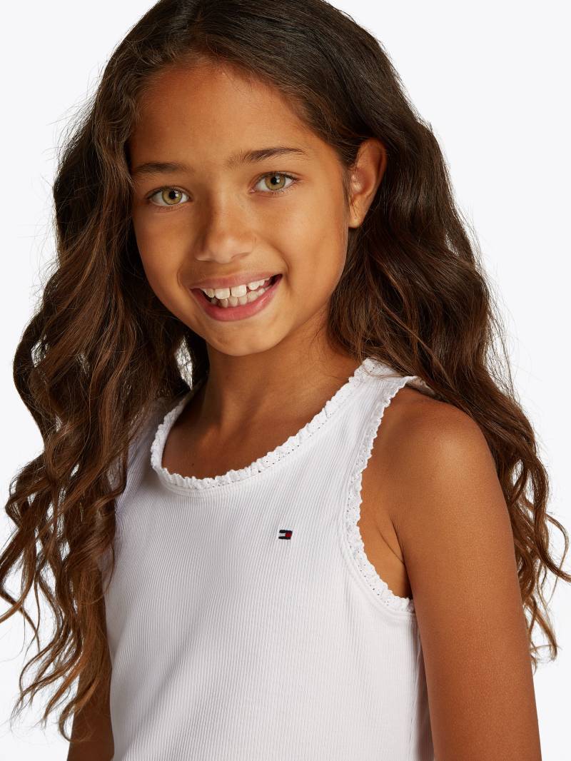 Tommy Hilfiger Tanktop »ESSENTIAL RIB LACE TANK TOP«, mit Spitze, mit Logostickerei von TOMMY HILFIGER