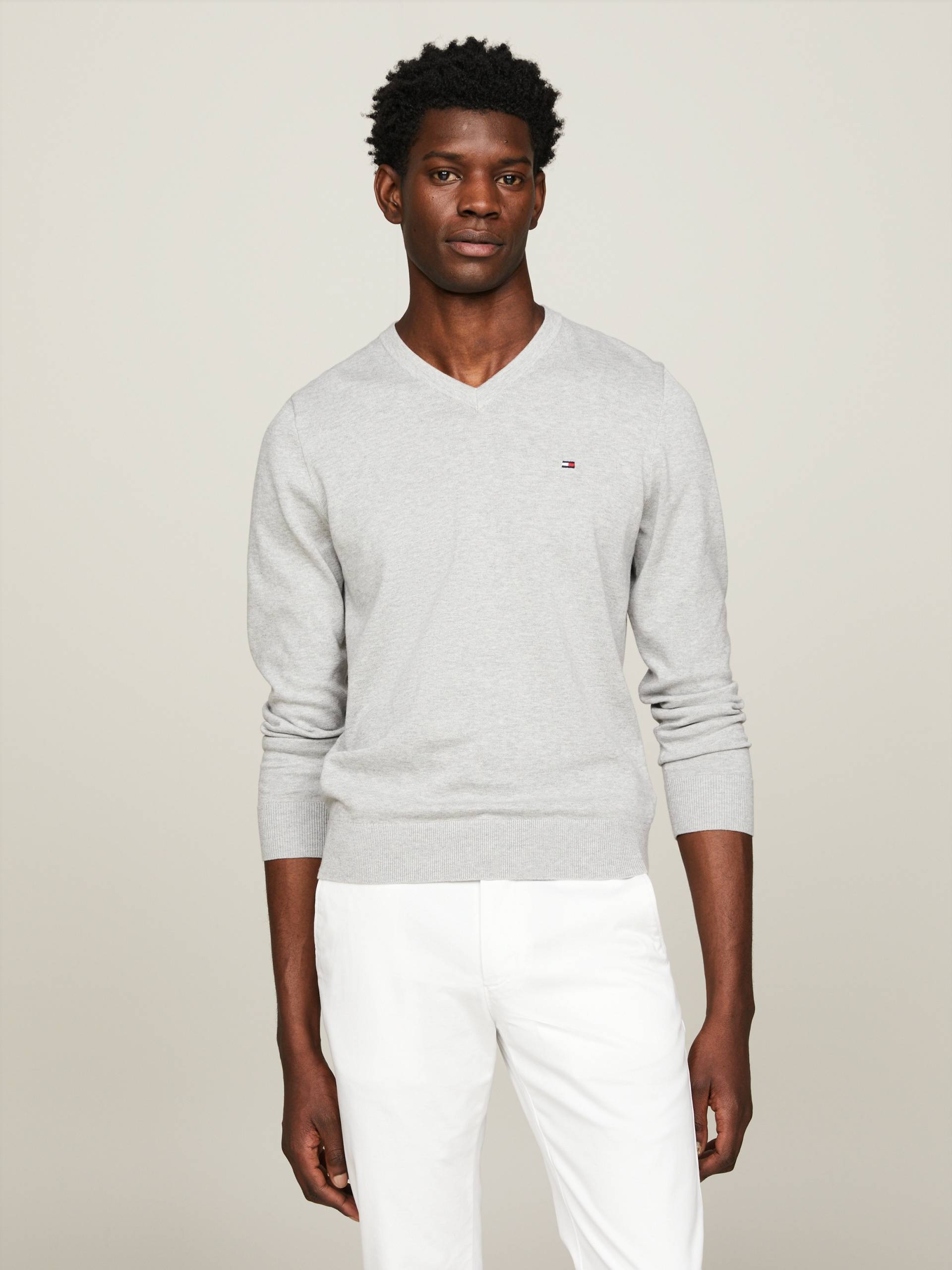 Tommy Hilfiger V-Ausschnitt-Pullover »CLASSIC COTTON V NECK« von TOMMY HILFIGER