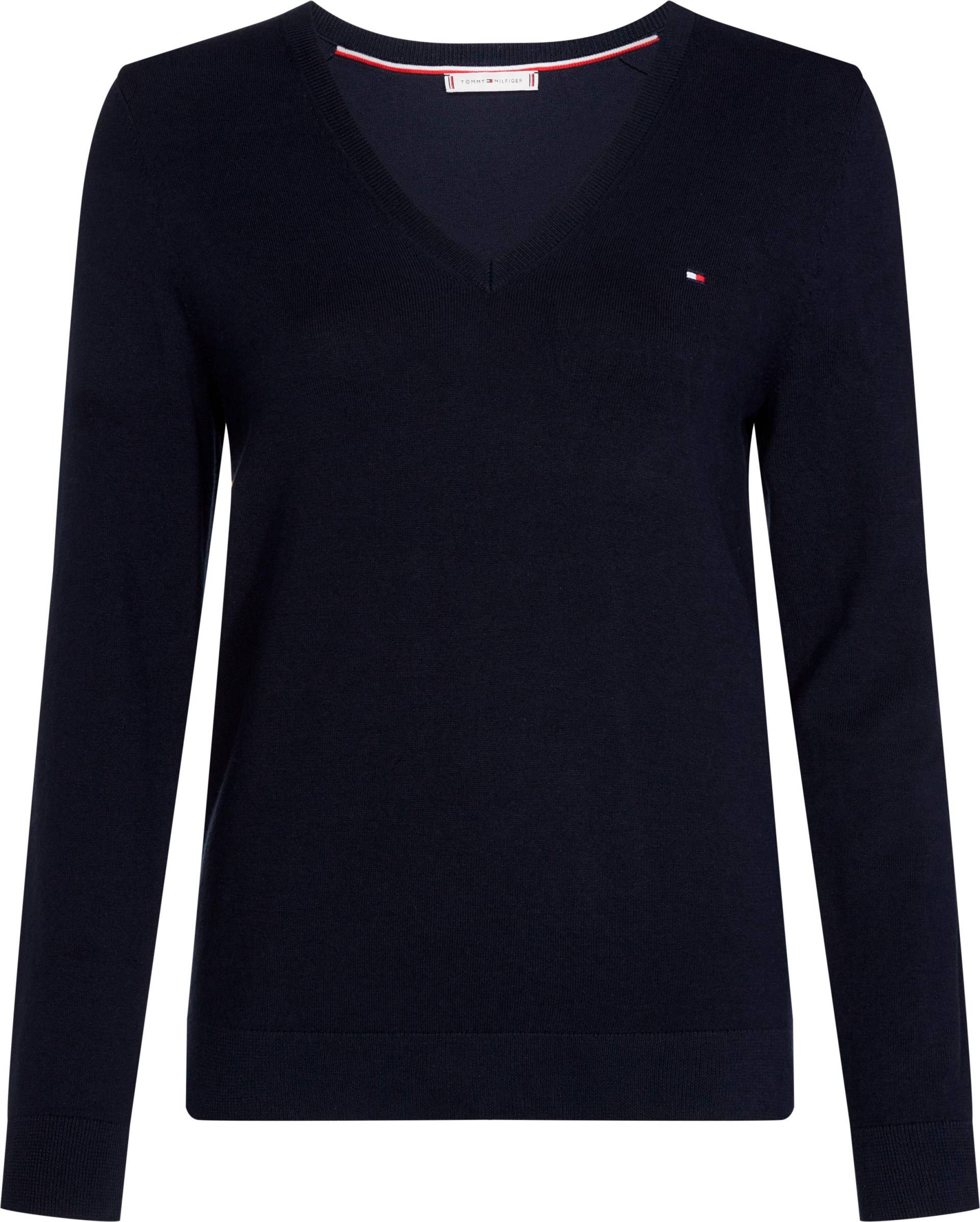 Tommy Hilfiger V-Ausschnitt-Pullover »CO JERSEY STITCH V-NK SWEATER« Tommy Hilfiger V-Ausschnitt-Pullover »CO JERSEY STITCH V-NK SWEATER« von TOMMY HILFIGER