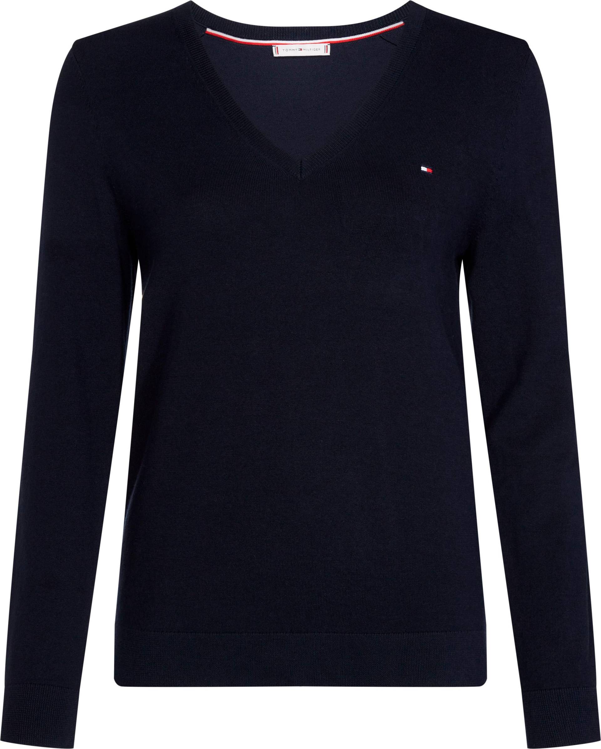 Tommy Hilfiger V-Ausschnitt-Pullover »CO JERSEY STITCH V-NK SWEATER« von TOMMY HILFIGER