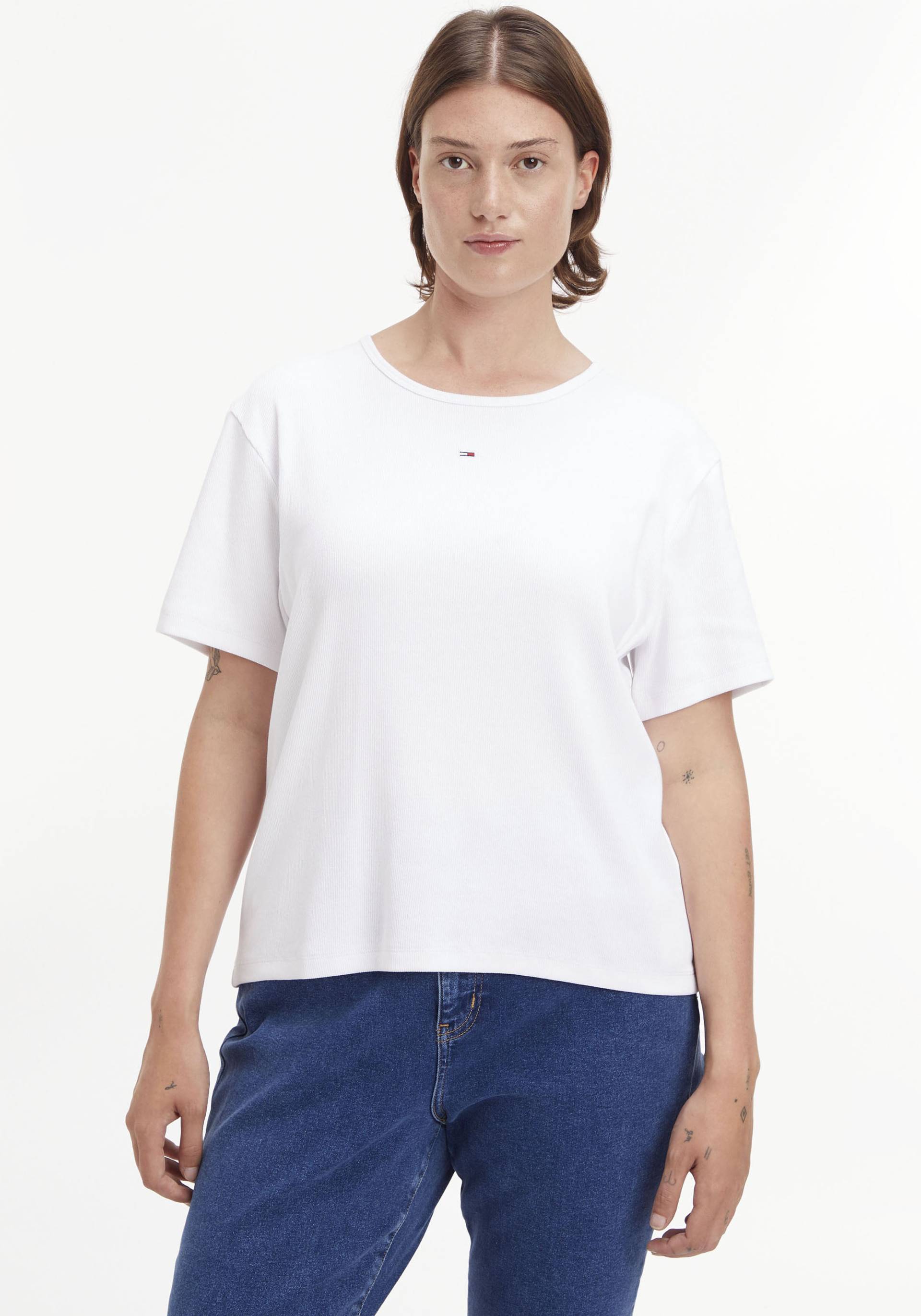 Tommy Jeans Curve Rundhalsshirt »TJW CRV BBY ESSENTIAL RIB SS«, (1 tlg.) von TOMMY JEANS Curve