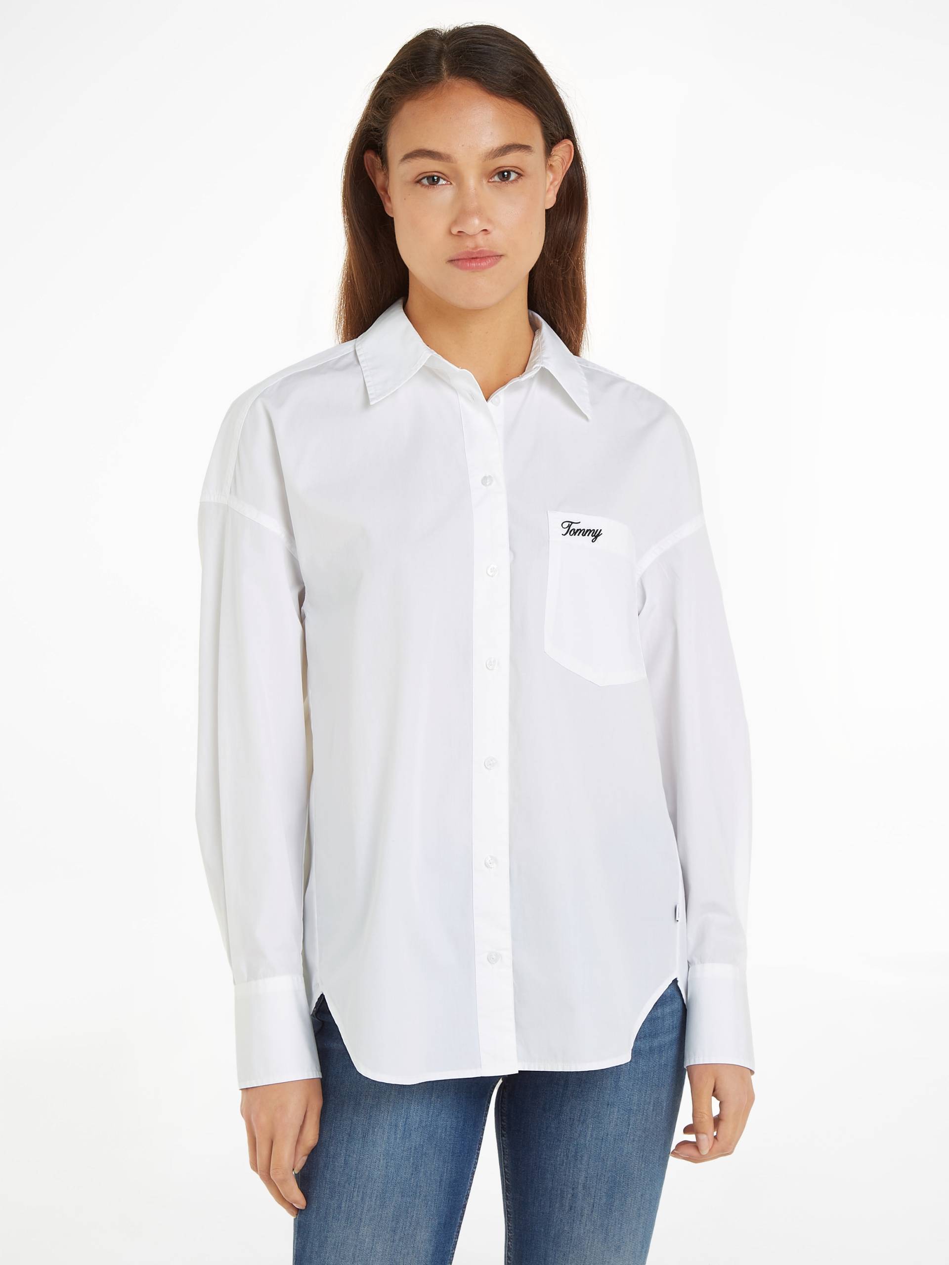 Tommy Jeans Curve Shirtbluse »TJW SP OVR SCRIPT SHIRT EXT« von TOMMY JEANS Curve