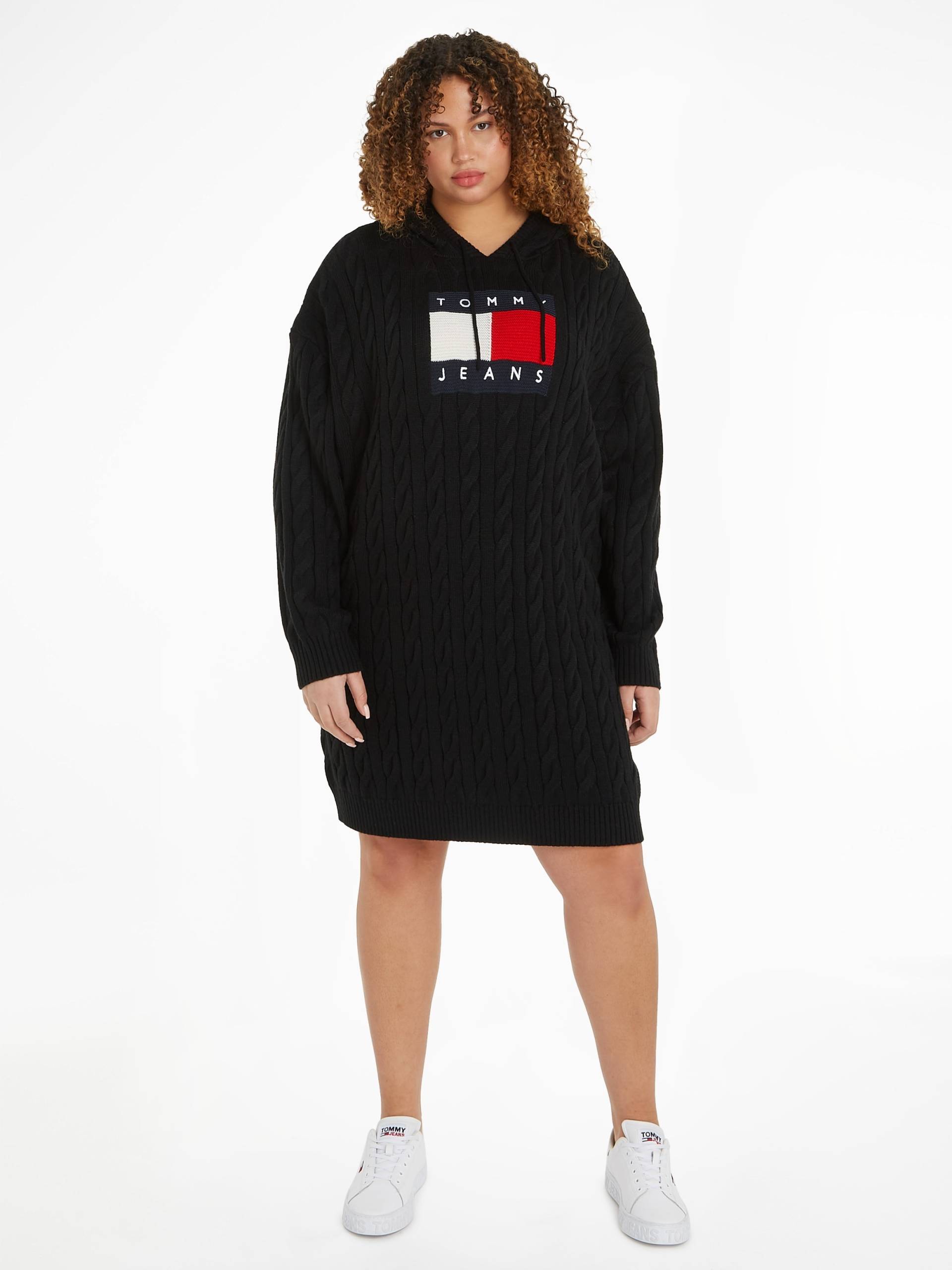 Tommy Jeans Curve Strickkleid »TJW CRV CABLE FLAG HOODIE DRESS«, PLUS SIZE CURVE von TOMMY JEANS Curve