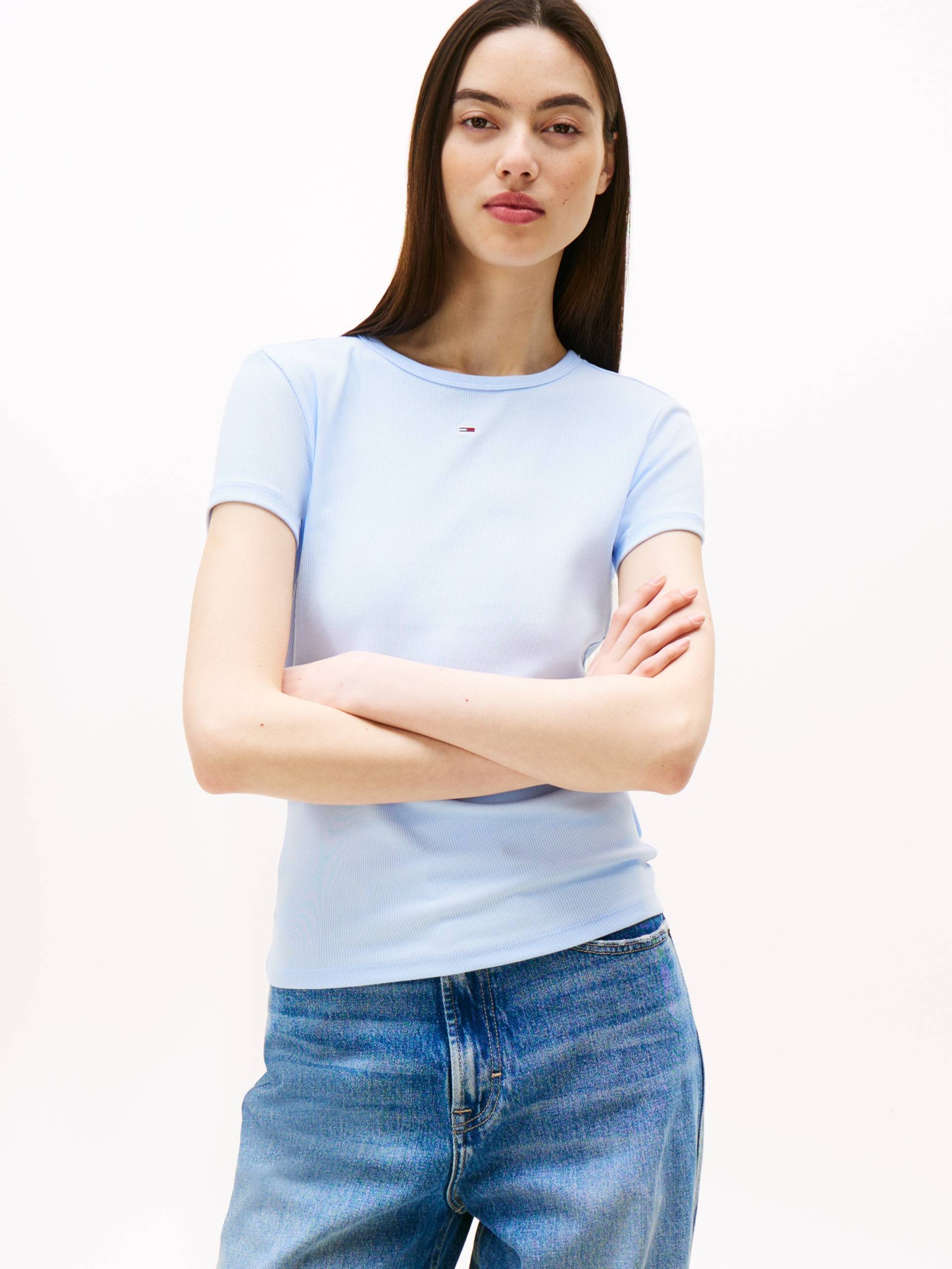 Tommy Jeans Curve T-Shirt »Slim Essential Rib«, Grosse Grössen Tommy Jeans Curve T-Shirt »Slim Essential Rib«, Grosse Grössen von TOMMY JEANS Curve