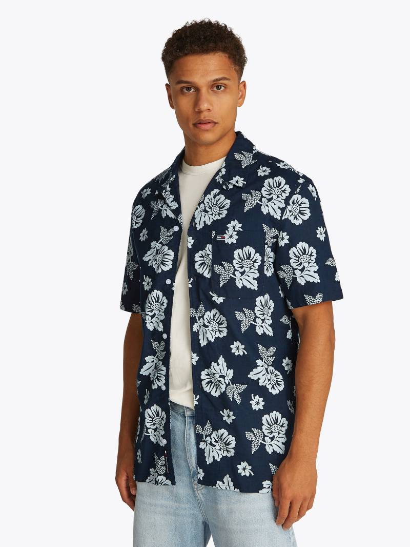 Tommy Jeans Plus Kurzarmhemd »TJM REG SLUB AOP SS SHIRT EXT«, Grosse Grössen von TOMMY JEANS Plus