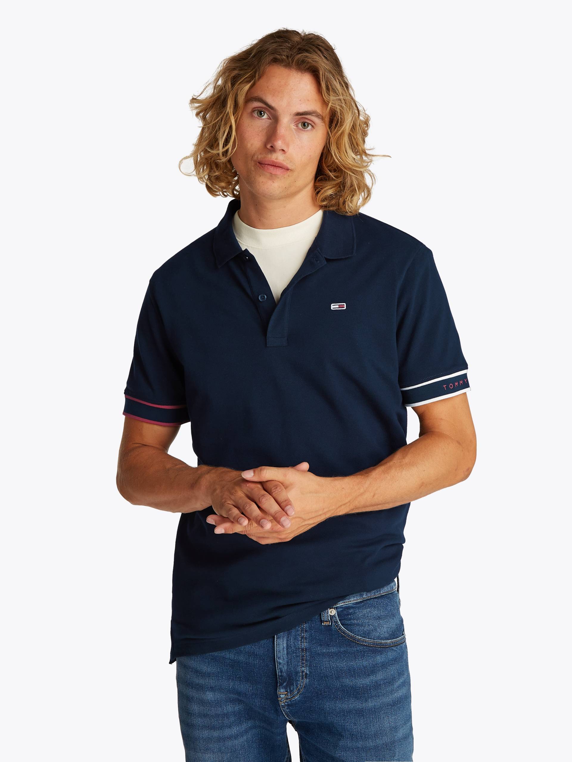 Tommy Jeans Plus Poloshirt »TJM SLIM FLAG CUFF POLO EXT«, Grosse Grössen Tommy Jeans Plus Poloshirt »TJM SLIM FLAG CUFF POLO EXT«, Grosse Grössen von TOMMY JEANS Plus