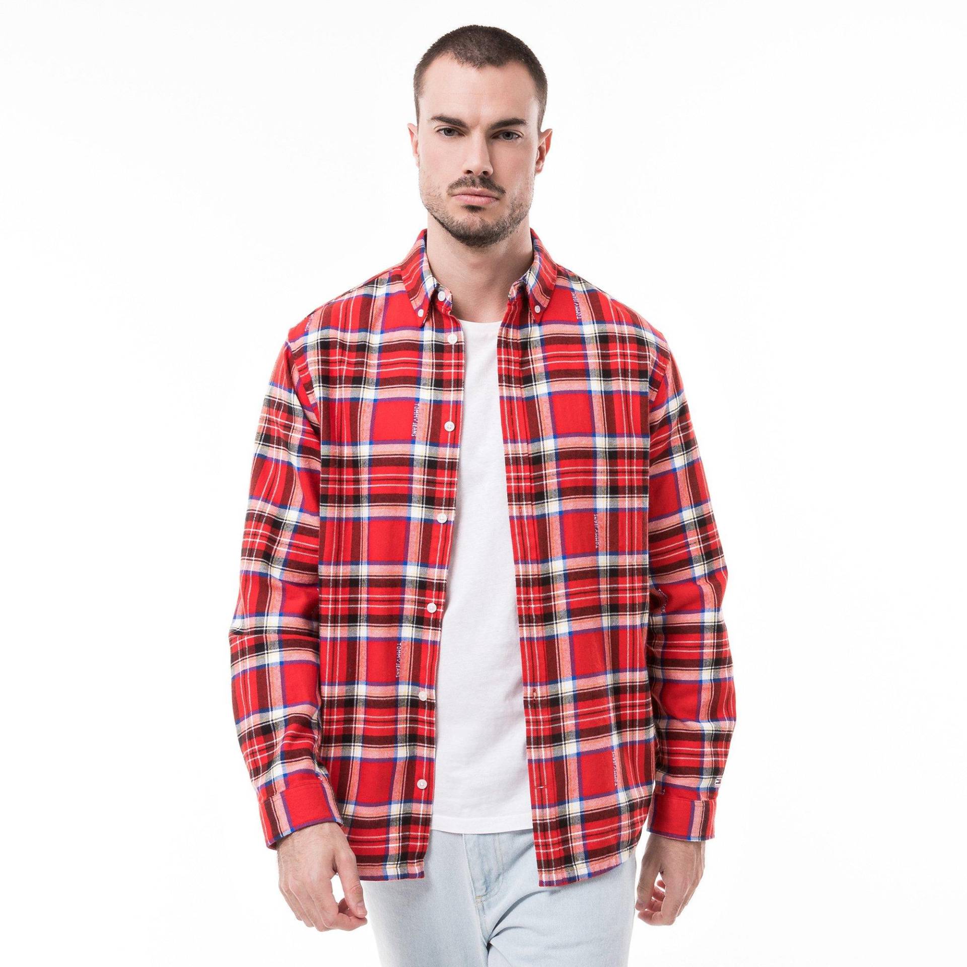 Hemd, Langarm Herren Rot L von TOMMY JEANS