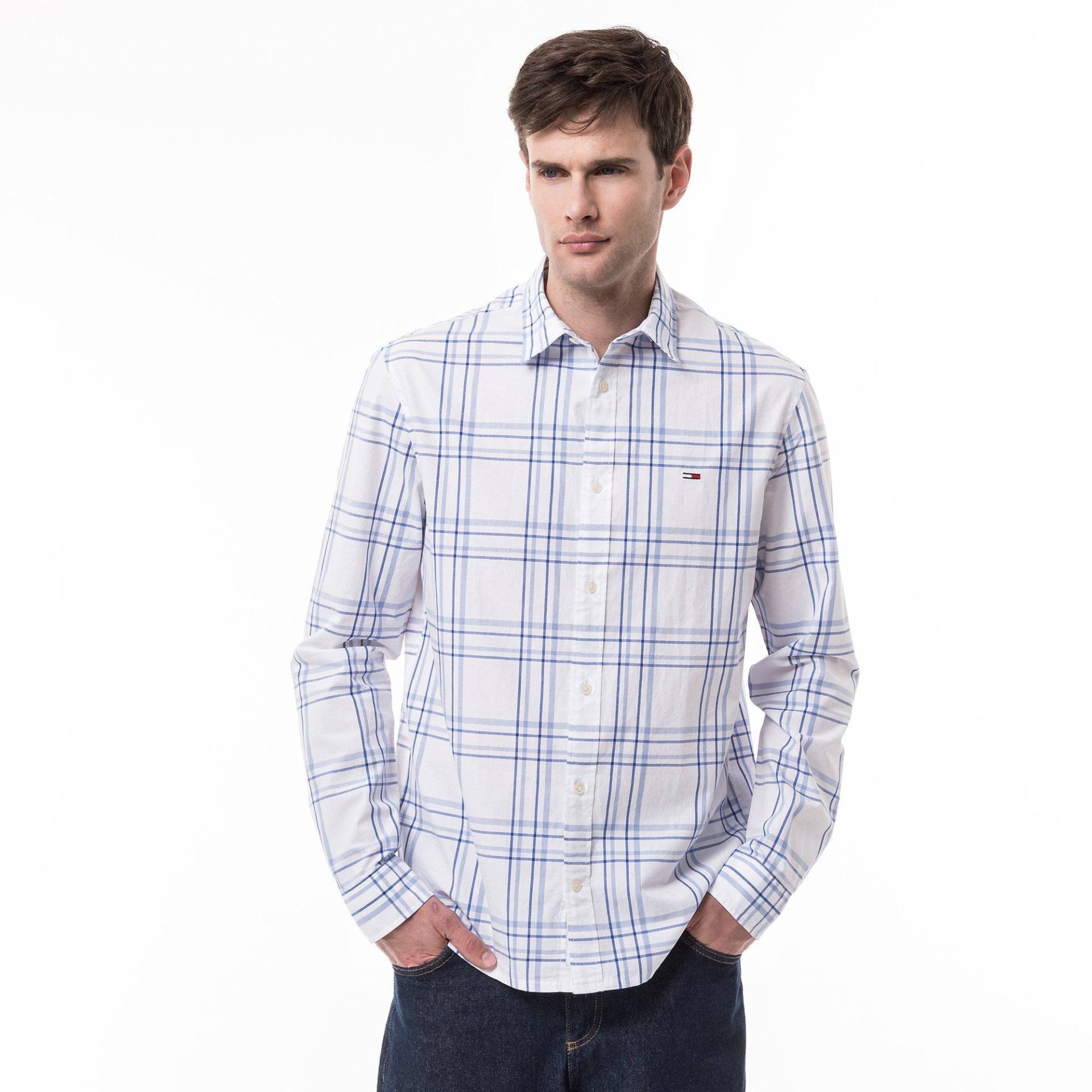 Hemd, Langarm Herren Weiss M von TOMMY JEANS