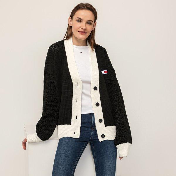 Cardigan, Langarm Damen Black M von TOMMY JEANS