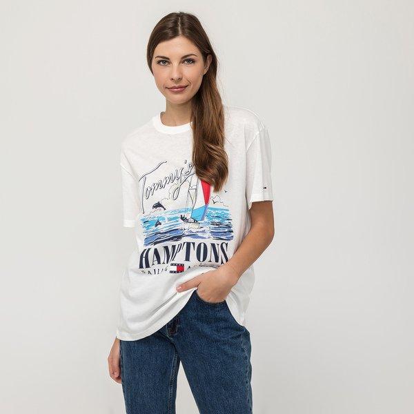 T-shirt, Langarm Damen Weiss S von TOMMY JEANS