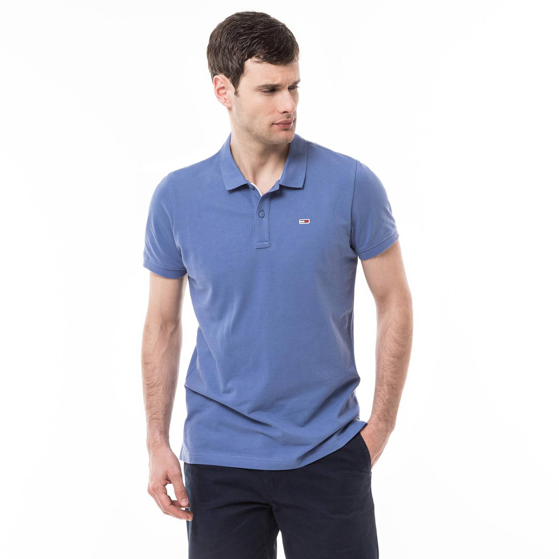 Poloshirt, Kurzarm Herren Blau S von TOMMY JEANS