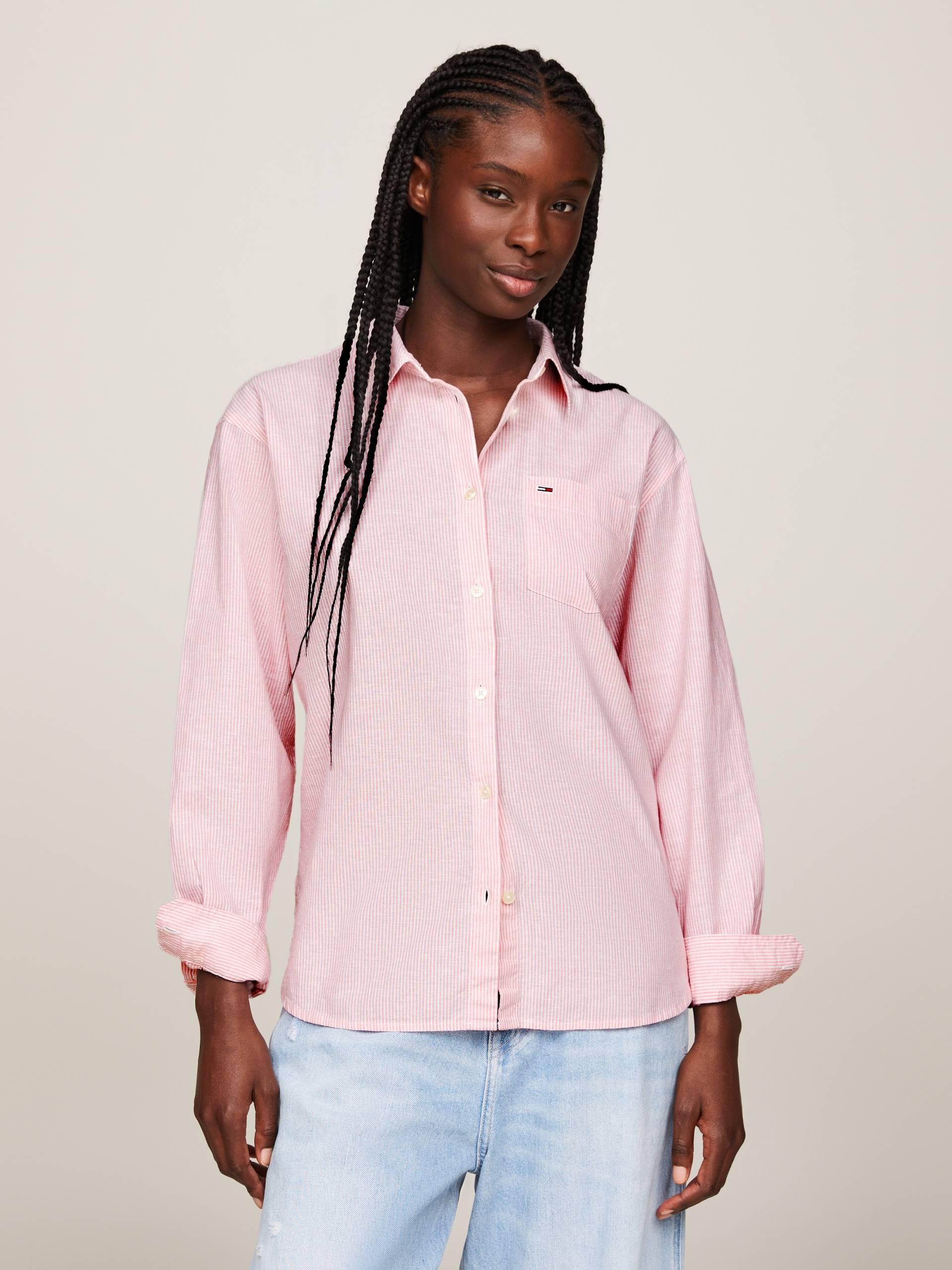 Tommy Jeans Hemdbluse »TJW BOXY STRIPE LINEN SHIRT« von TOMMY JEANS