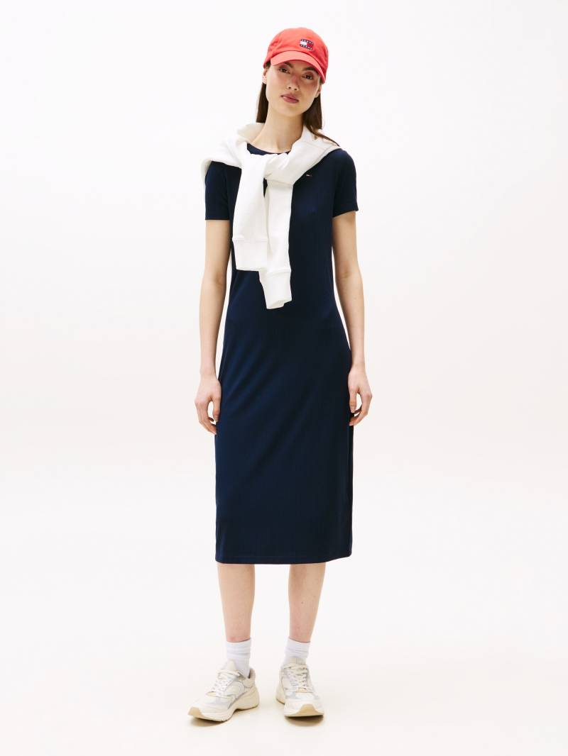 Tommy Jeans Jerseykleid, mit gerippter Struktur, Logostickerei von TOMMY JEANS